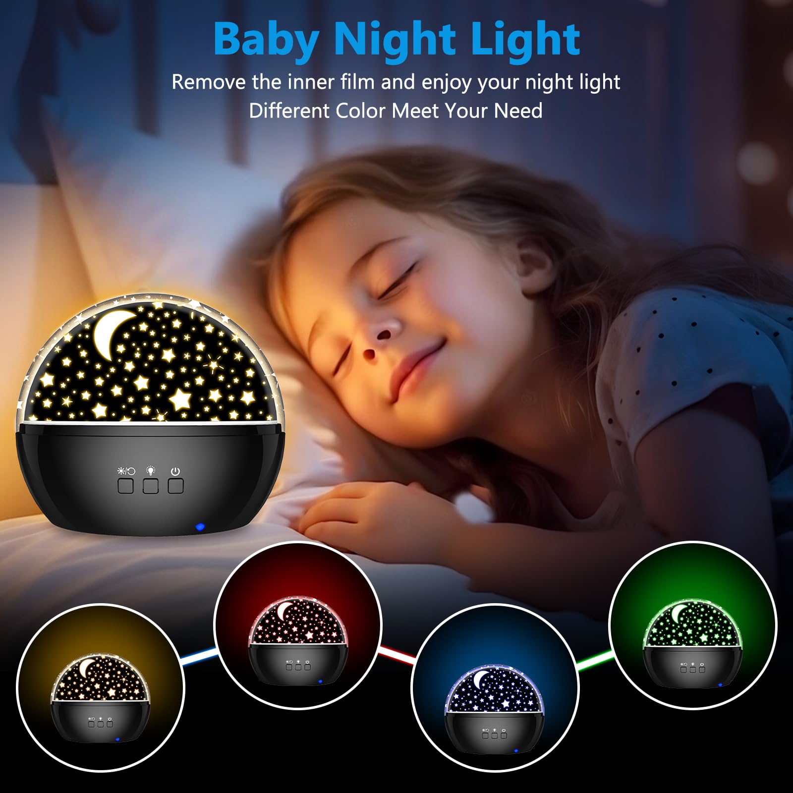 Superhero Night Light for Boys, Spiderman Projector Night Light for Kids, Star Projector Night Light for Room Decor, 360 Degree