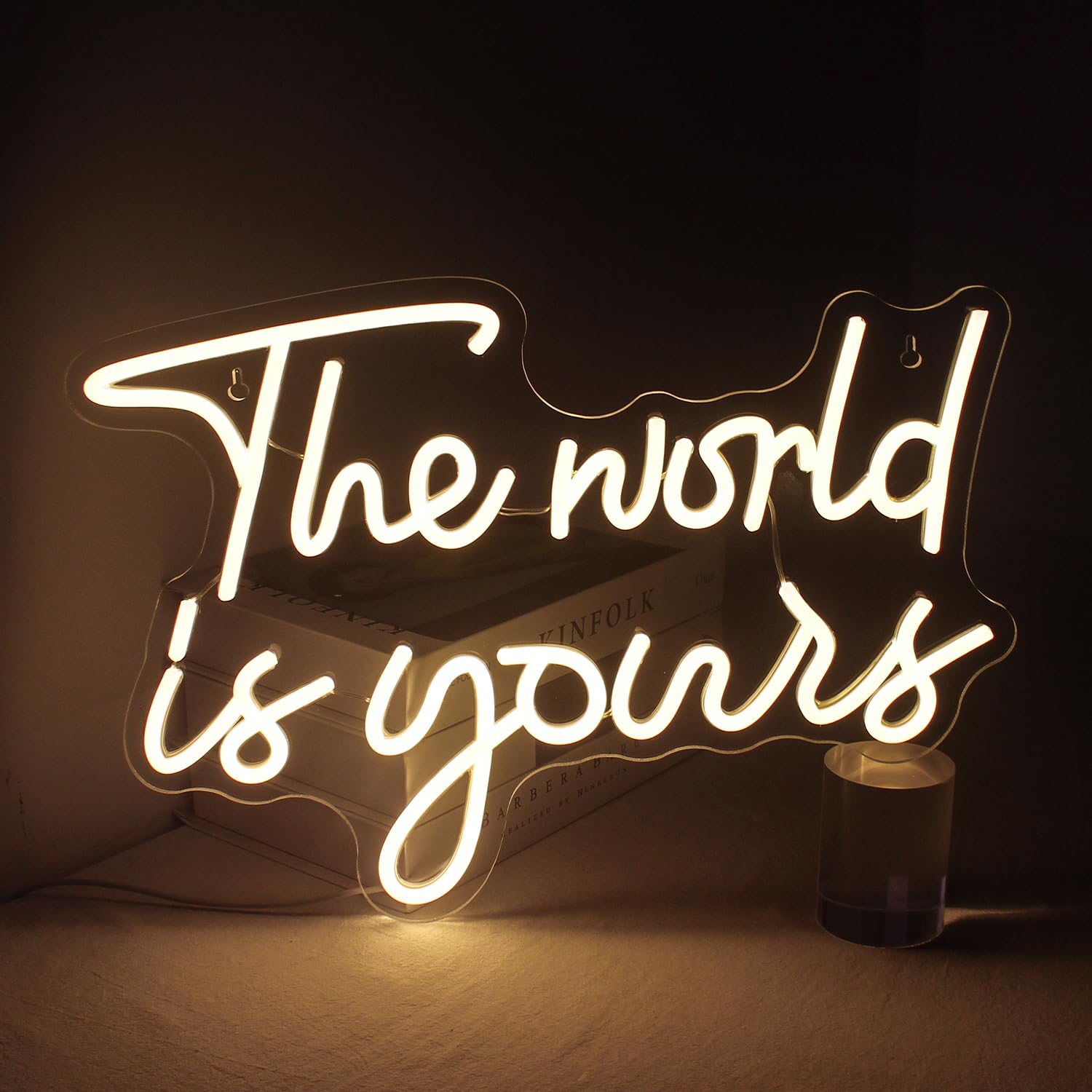 LUCUNSTAR Neon Sign - Warm White LED Wall Light for Bedroom Decor, Wedding, Engagement, USB Powered, Acrylic