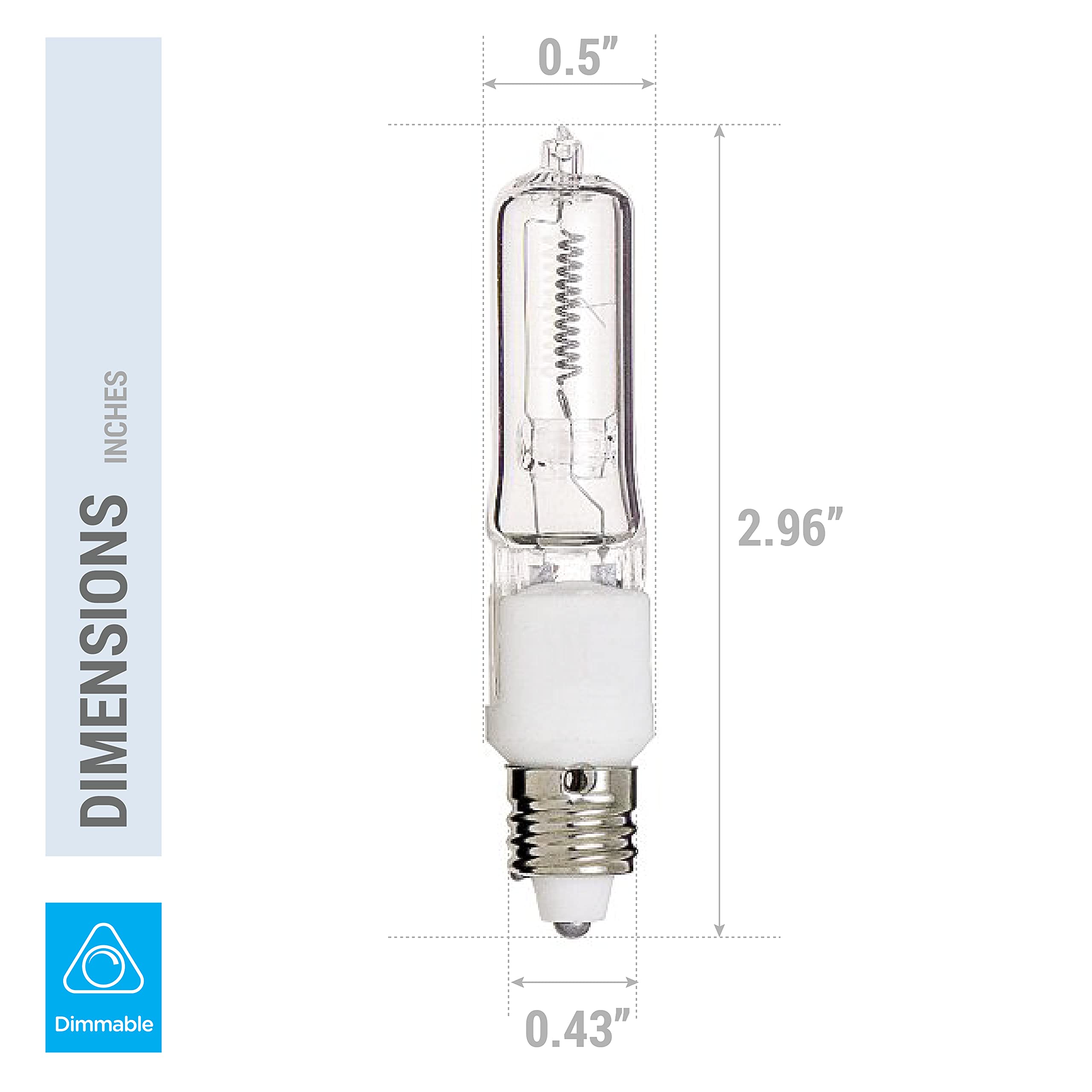 (Pack Of 4) Q250Cl/Mc - 250 Watt Jd T4 E11 Mini Candelabra Base 120V Clear Light Bulbs