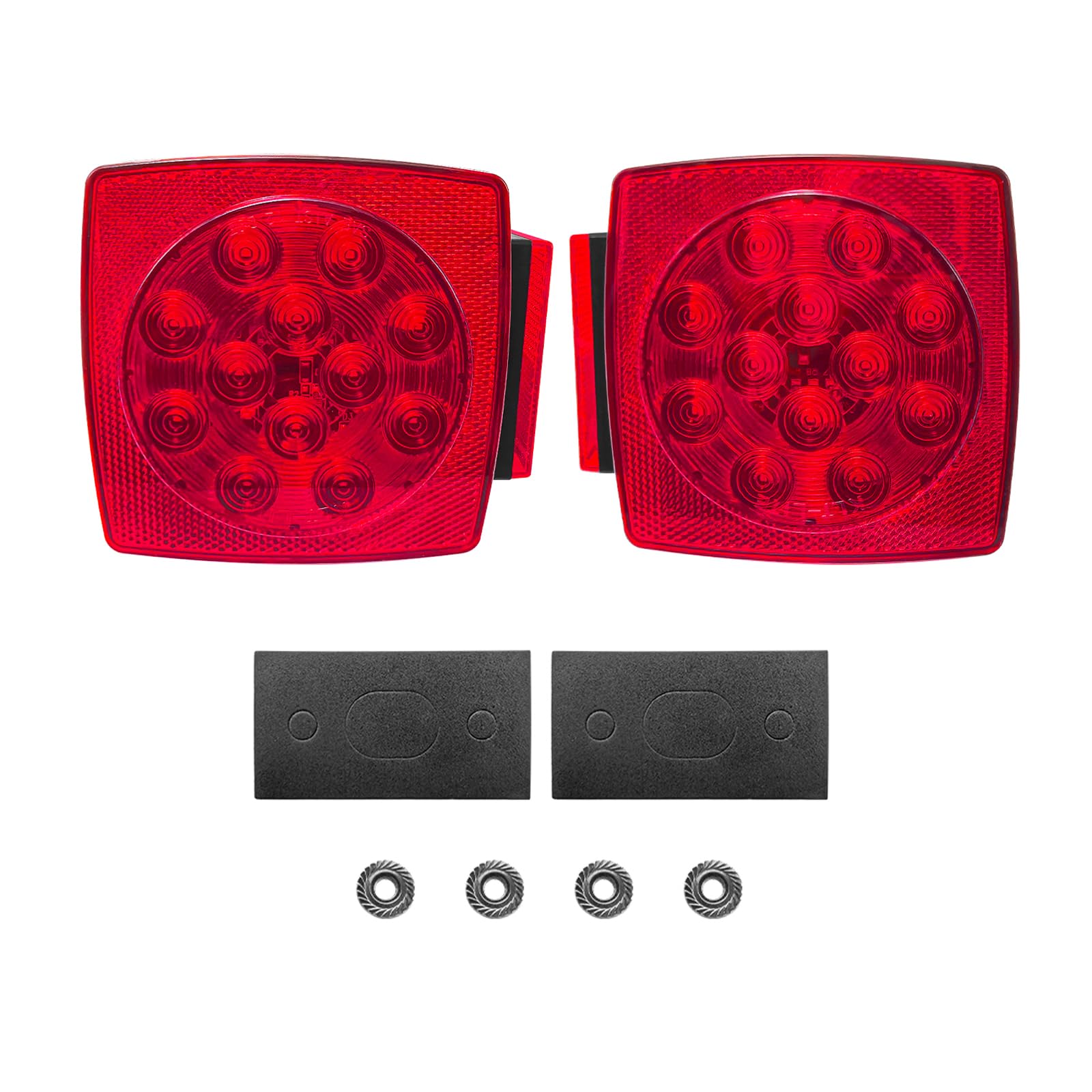 fouwick LED Trailer Light, License plate light, 12V Easy Install Waterproof for Under 80 Inch Boat utility Trailer Trucks Camper