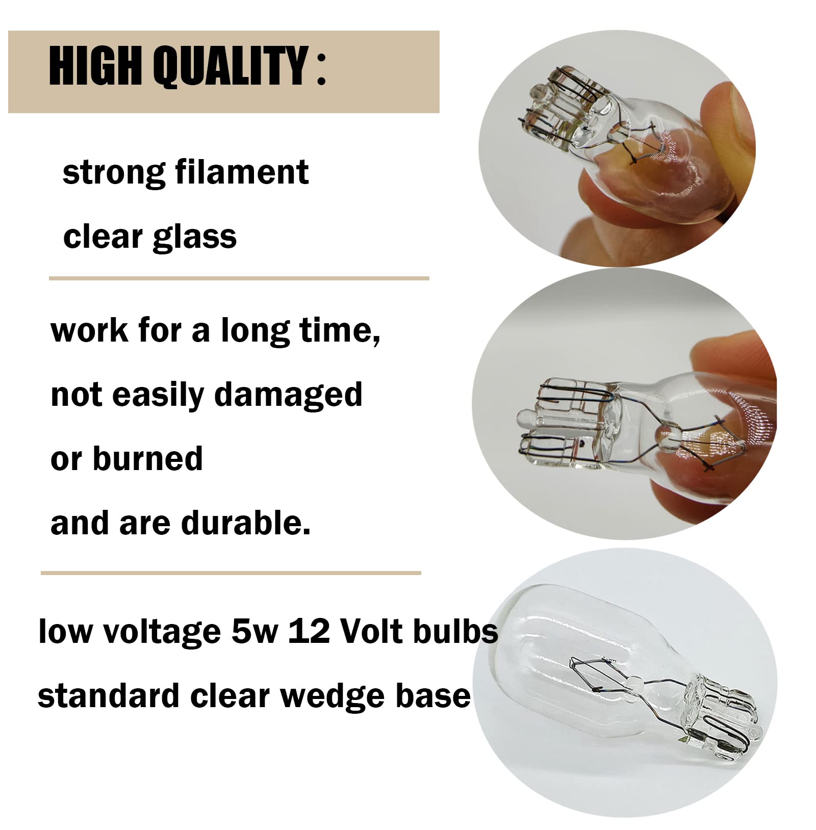 Landscape Light Bulbs For Philips 12 Volt 11 Watt T5 Wedge Base Low Voltage Lights Bulbs/ Garden Light Bulbs/ Deck Light Bulbs/ Yard Light Bulbs/ Malibu Bulbs - 20 Pack