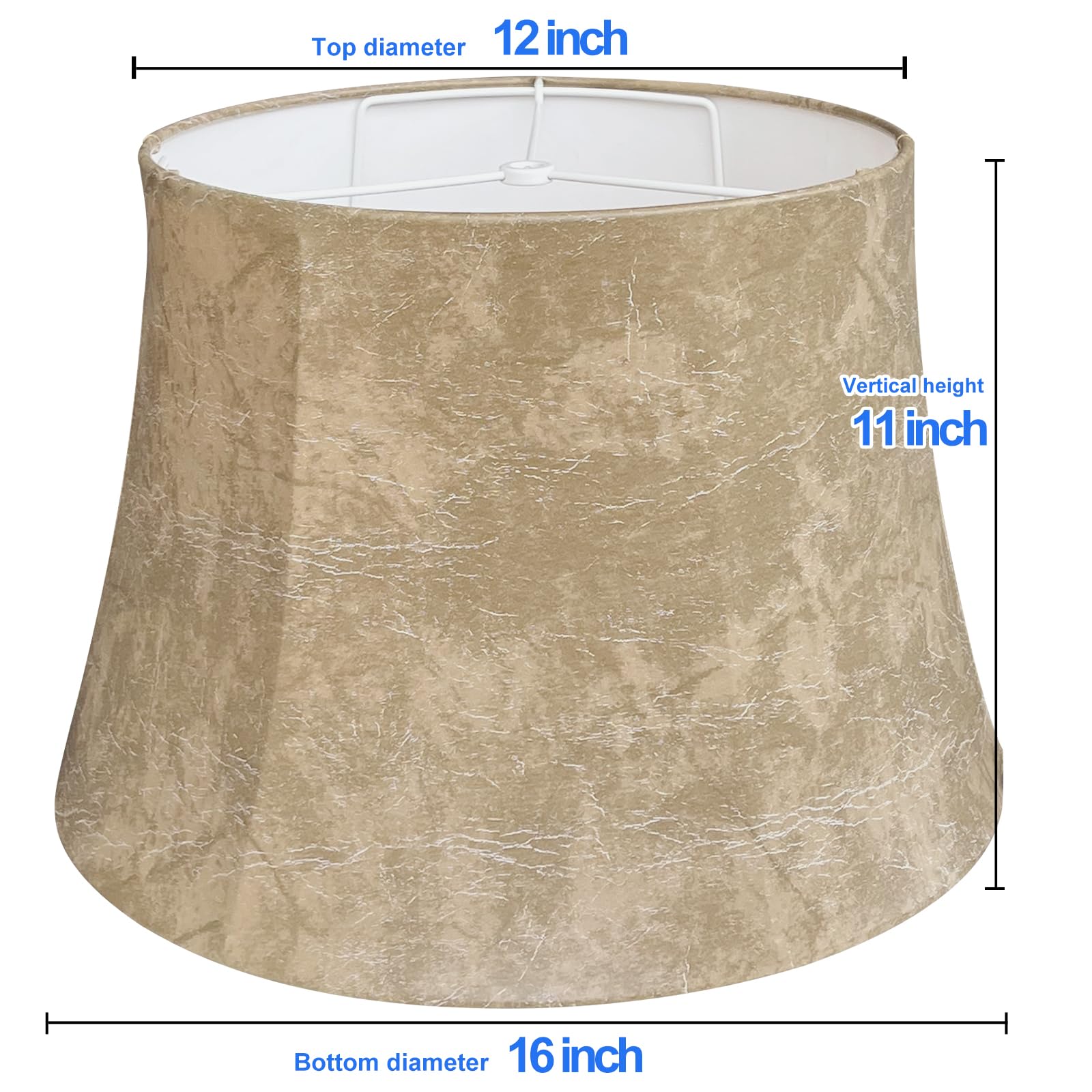 Tootoo Star Drum Lampshade, Leather, 12X16X11, Seaside Village, Spider Fitter For Table & Floor Lamps, Model 0203Ss