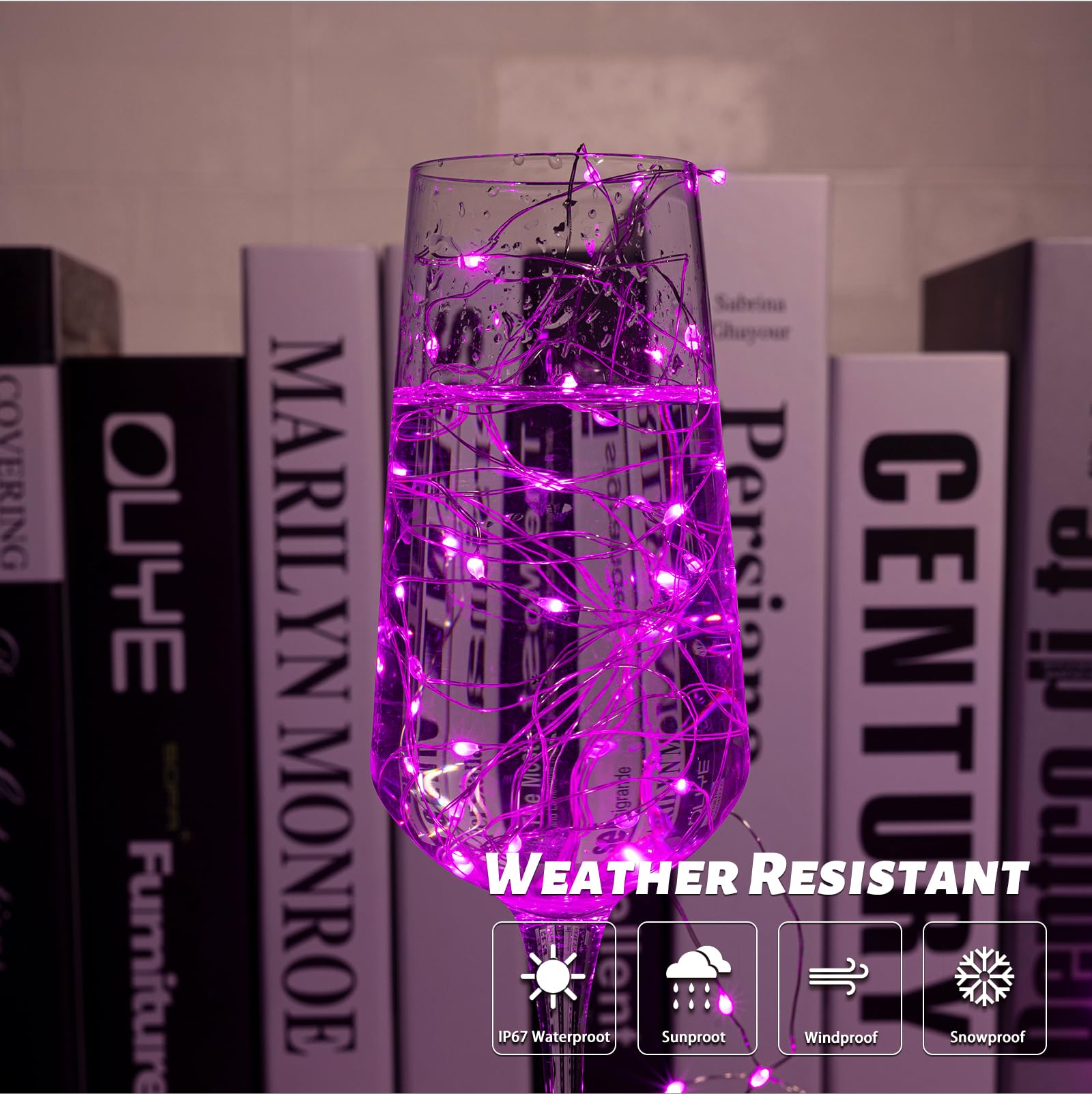 Fairy Lights Battery Operated 1 Pack 16Ft 50 Led Mini Battery Powered String Lights Twinkle Lights Mason Jar Lights Waterproof Firefly Lights Diy Party,Wedding,Christmas,Decoration(Pink), Siuholi-1