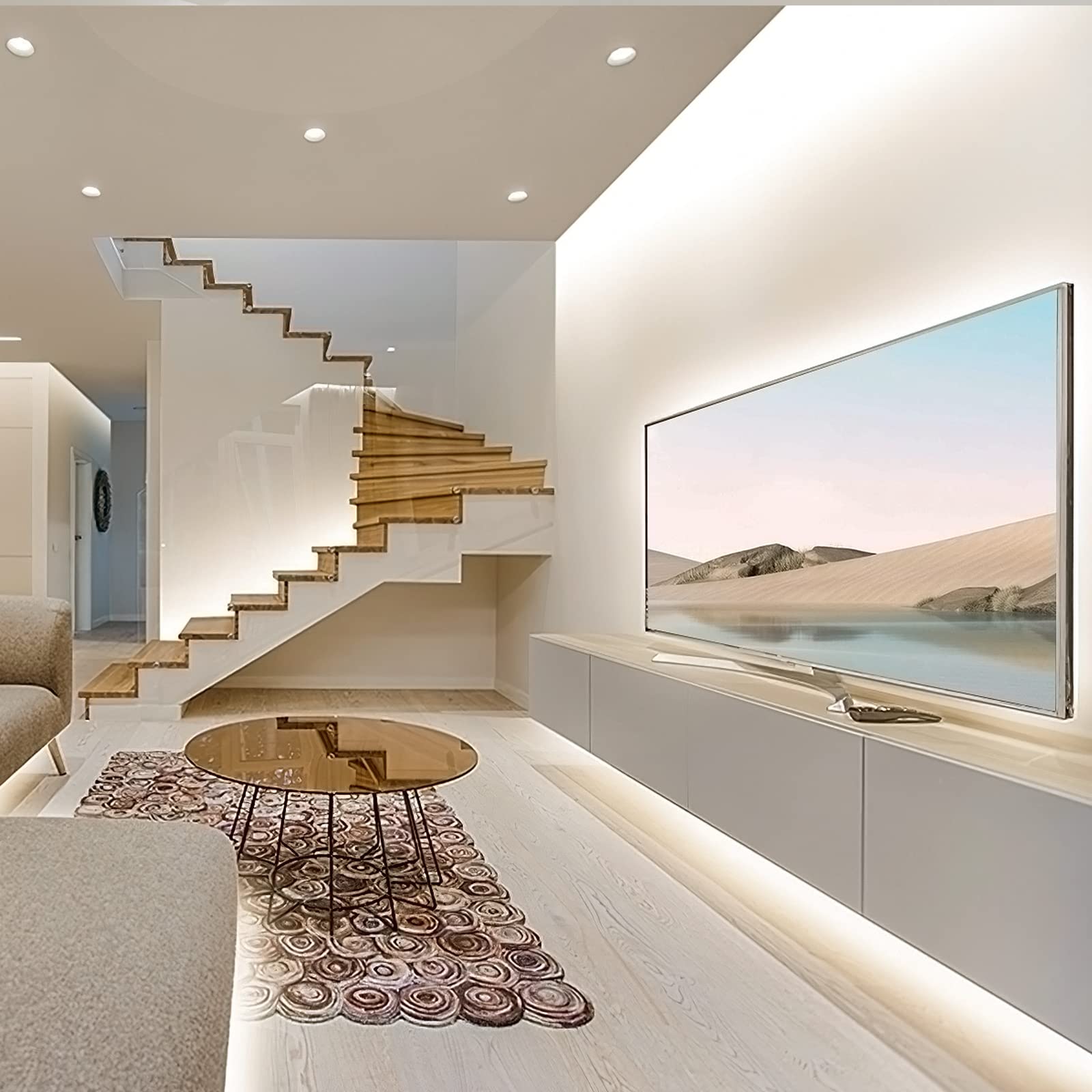 Galgreen LED Strip Lights, 16.5ft, Dimmable Remote, 600 LEDs, Daylight White, Strong Adhesive, Cuttable for Kitchen Cabinet