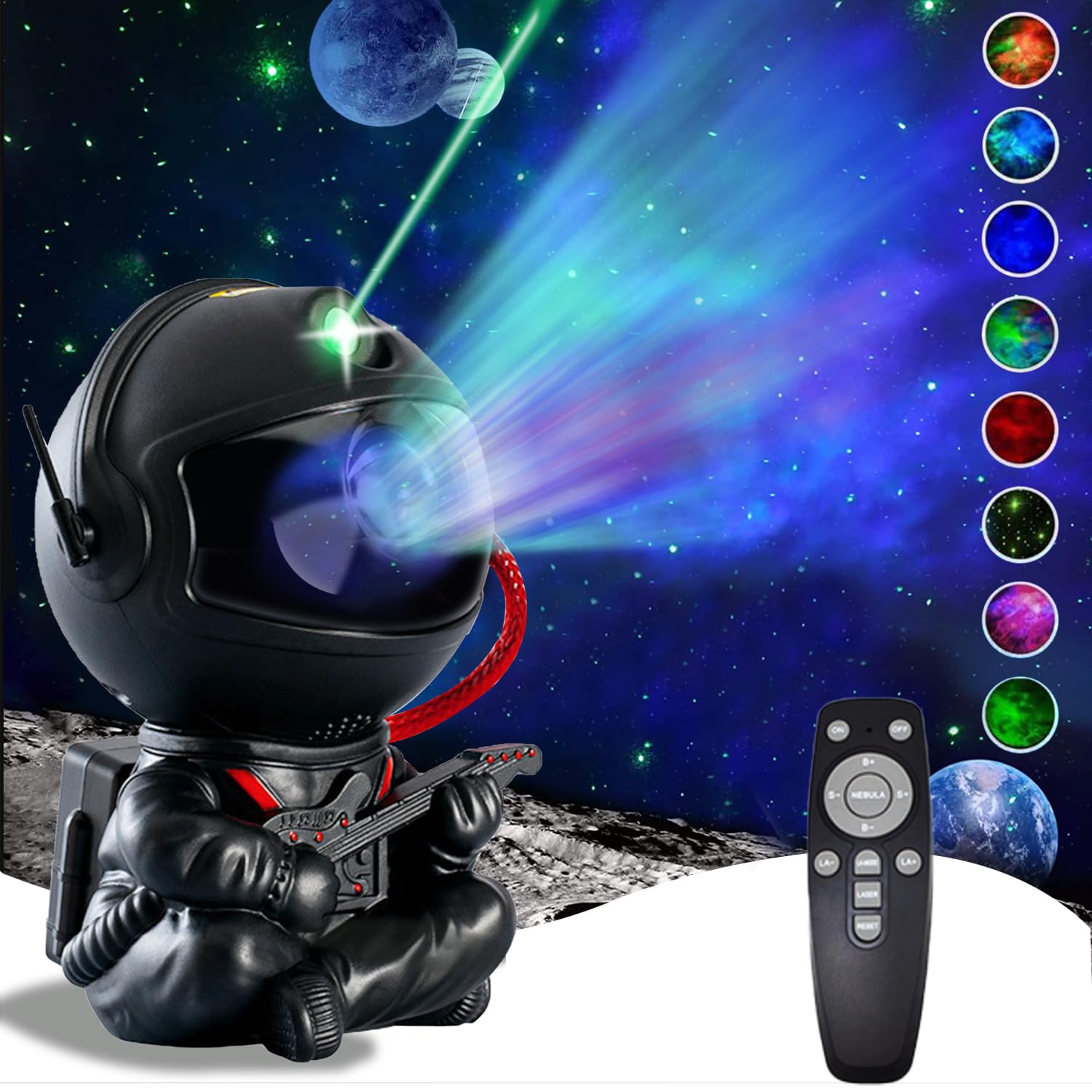 Astronaut Star Projector, Galaxy Projector Light, Kids Night Light with Guitar, Nebula Star Ceiling Night Light,Gifts for Birthd