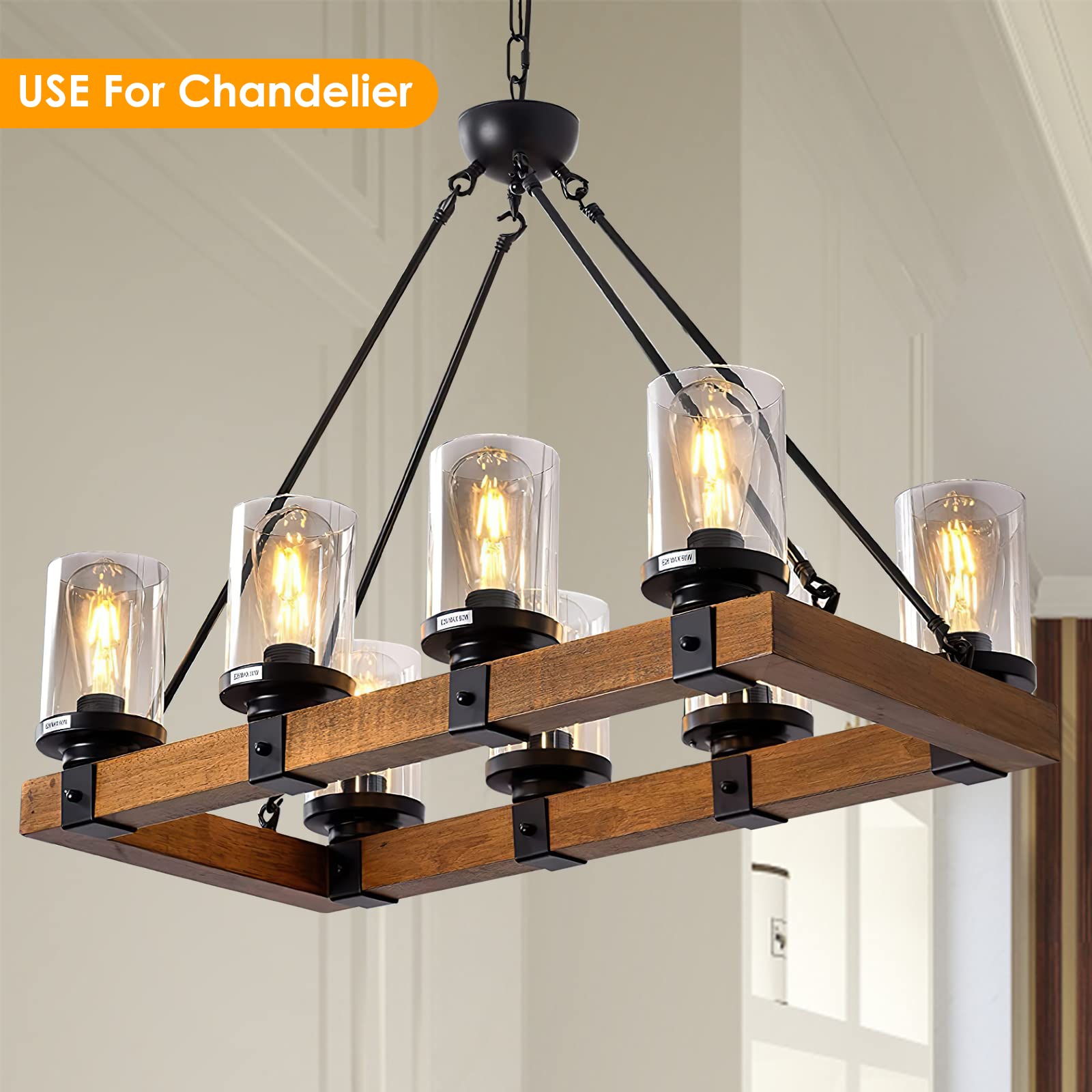 6 Pack Clear Glass Shades Replacement,5.51In Height,3.94In Diameter,1.65In Fitter,High Transmittance Cylinder Glass Lampshade Replacement For Pendant Light Floor Lamps Chandelier Wall Sconces