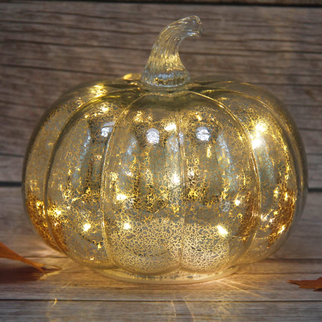 Fall Decorations for Home Mercury Glass Pumpkin Lights with Timer Battery Operated Led Pumpkin Lamp  Light up Glass Pumpkins  Ideal for Halloween Fall Decor  Thanksgiving Rustic Decor (Silver2)