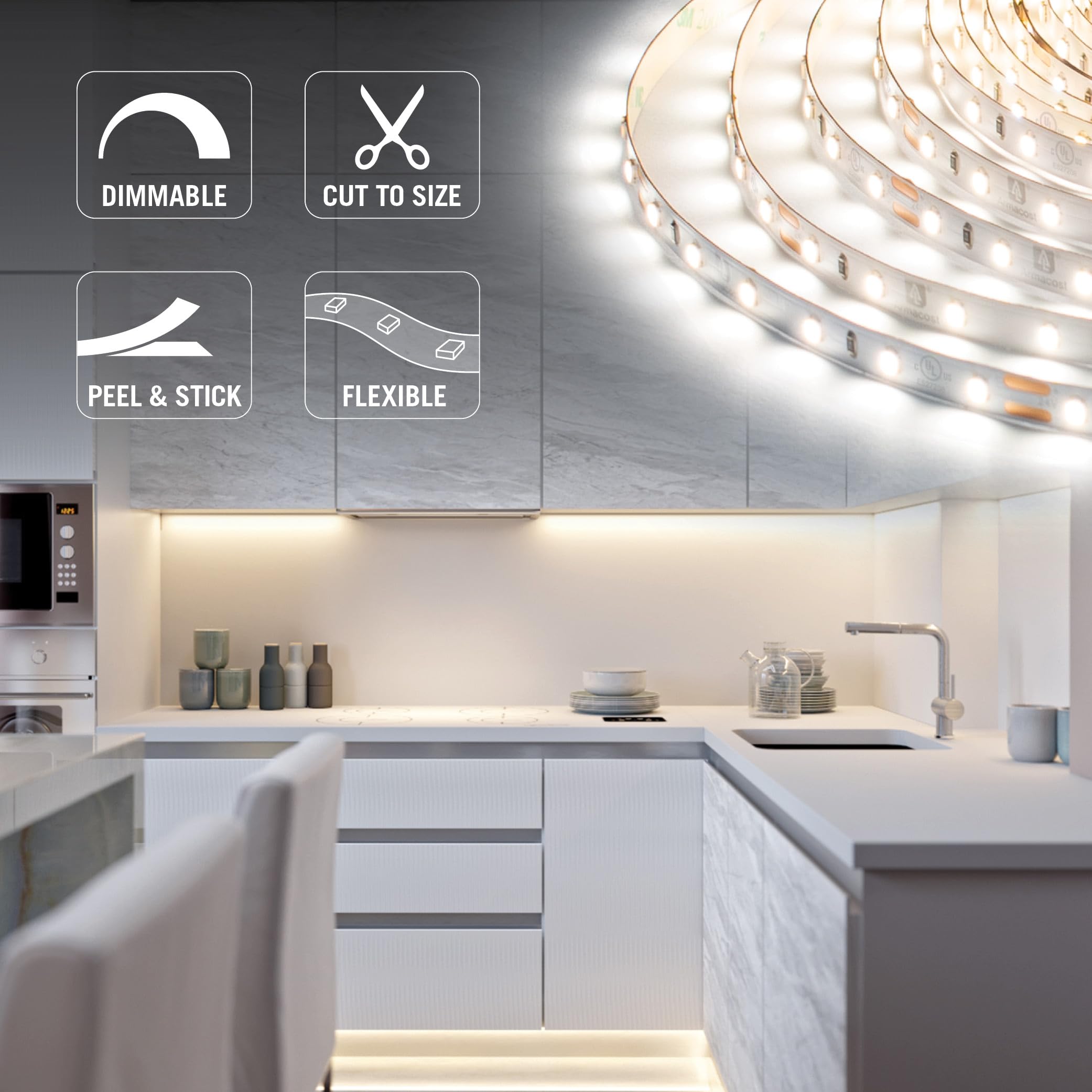 Armacost Lighting Ribbonflex Pro 24V White Led Strip Lights 60 Led/M  6500K  16.4 Ft 185231