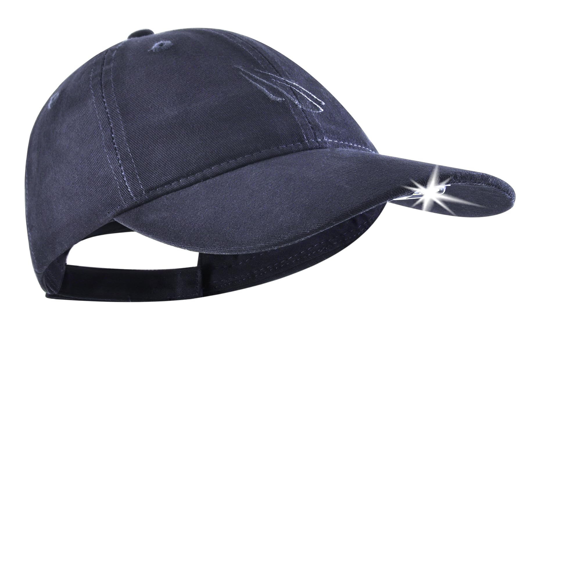 POWERCAP 2.0 LED Headlamp Hat - High Output Ultra-Bright Hands Free LED Lighted Battery Powered Cap - Structured Cotton Navy (HL