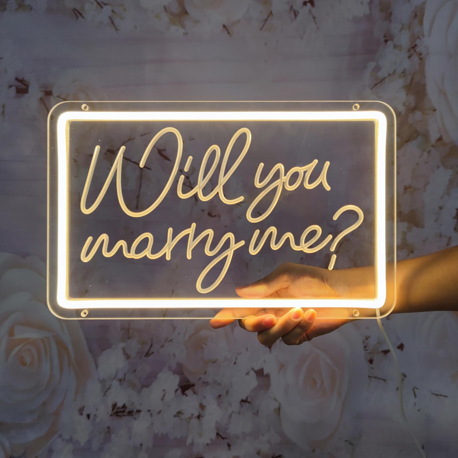 Will You Marry Me Neon Signs Decorations for Wall Decor, Marry Me Led Light Up Letters for Proposal Decorations, Wedding, Engage