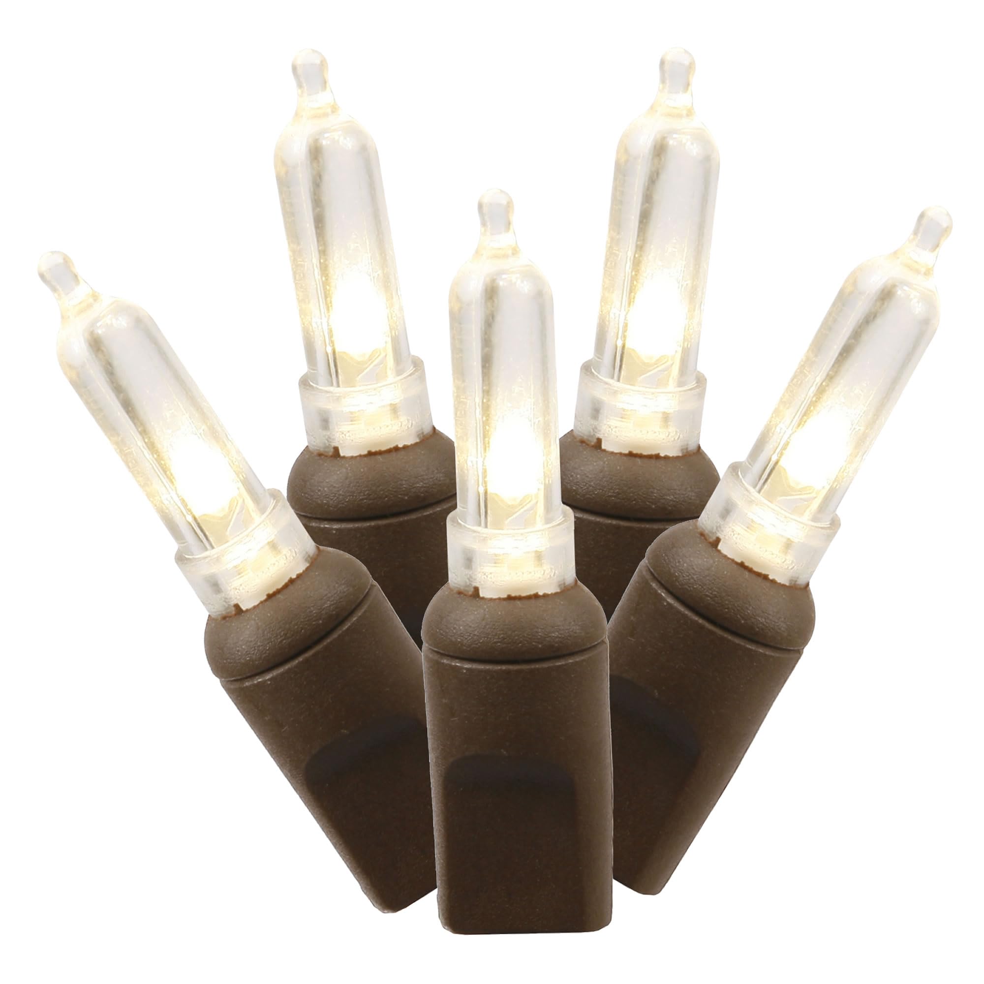 Vickerman 100 Light LED Light Set, Warm White on Brown Wire, Model X4B7101, 100Lt
