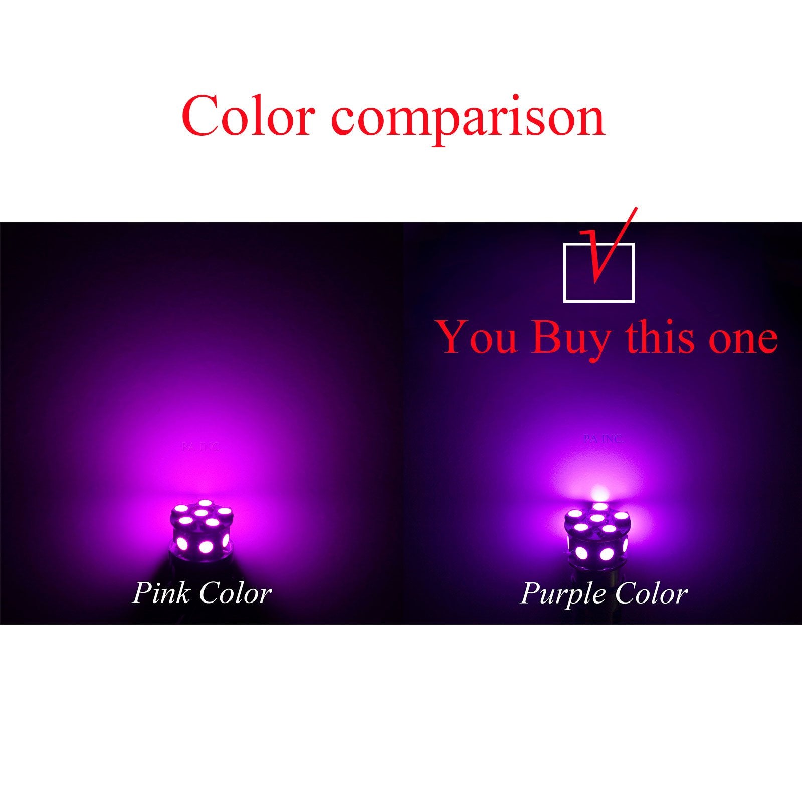 PA LED 2PCS 1156 Ba15s Purple Auto LED Bulb 12V for Turn Signal, Side Marker, Stop, Back Up, Tail Light (1073 1003 1093 1129 114