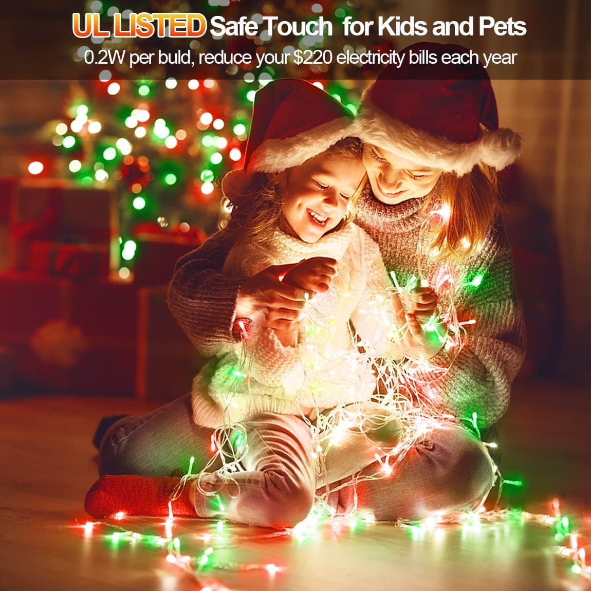 200 Ft 500 Led Christmas Lights Outdoor Decorations Super Long Fairy Lights Waterproof 8 Modes Timer Clear Wire String Lights Fo