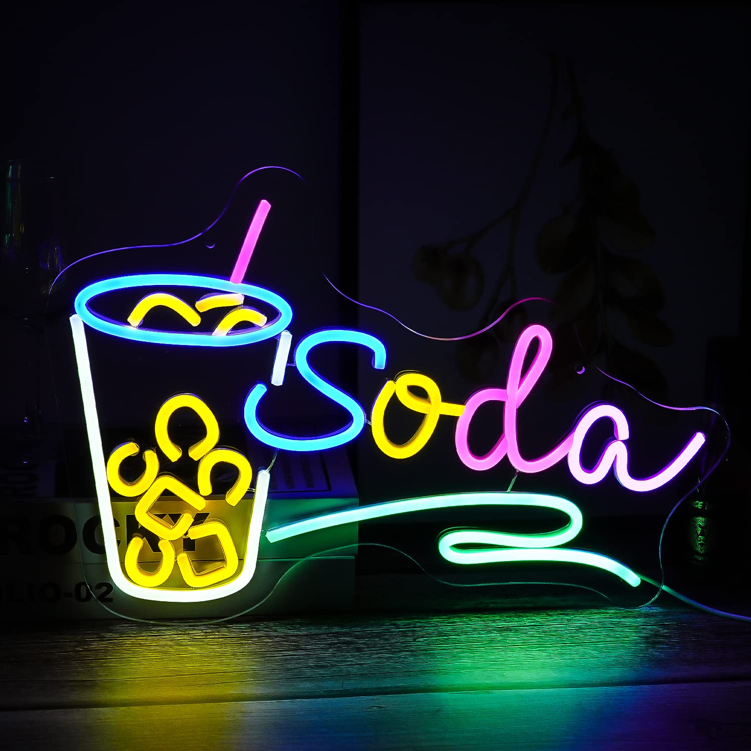 LISIGNVE LED Neon Light Sign - Dimmable Cocktails Wall Decoration, 16.7inx11.8in, Multi Color, Acrylic and PVC for Bar, Kitchen, Man Cave