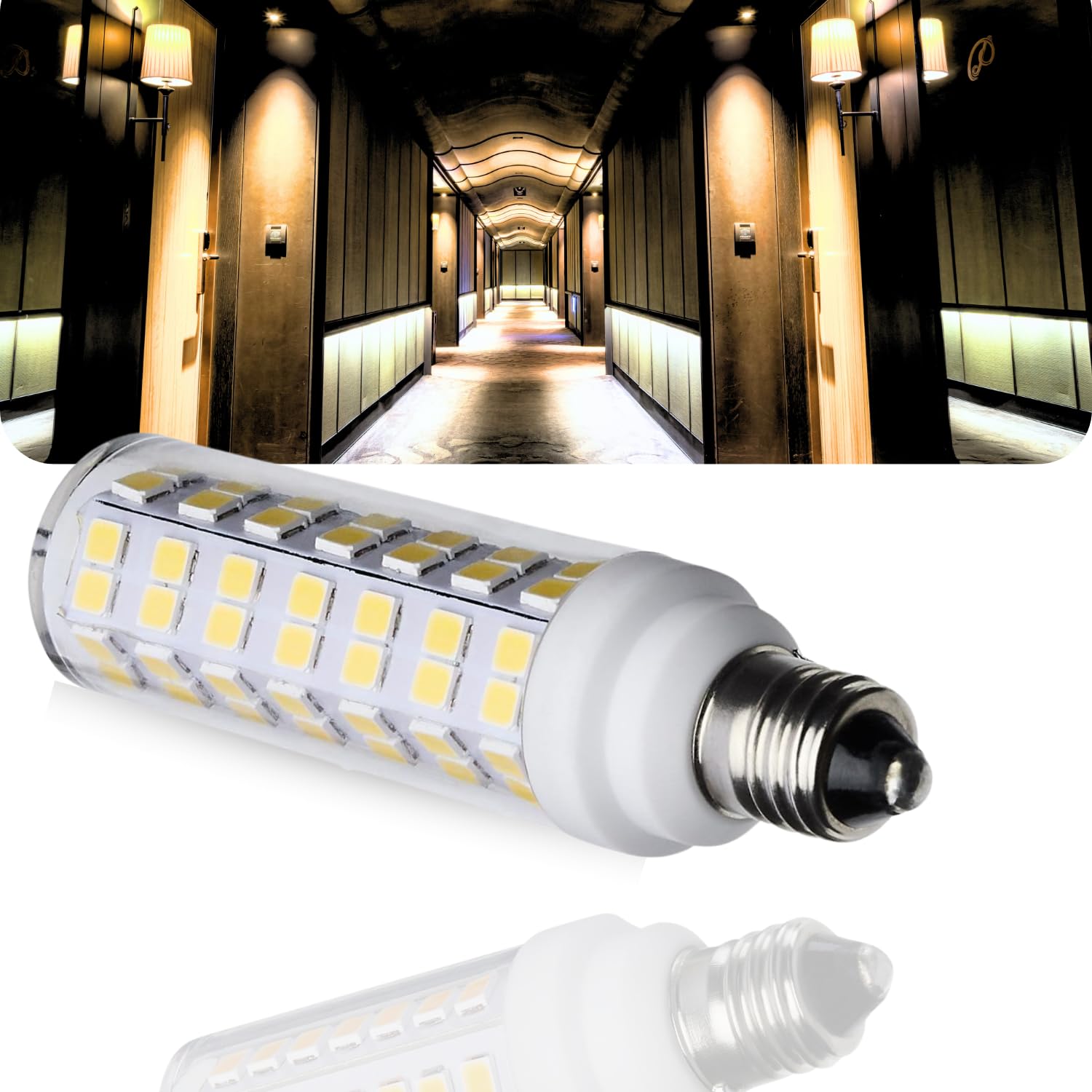 Satco 6.5W T6 Led Mini Candelabra Bulb, Clear Finish, 5000K Natural Light, 120 Volt, Residential Commercial, Indoor Enclosed Fix