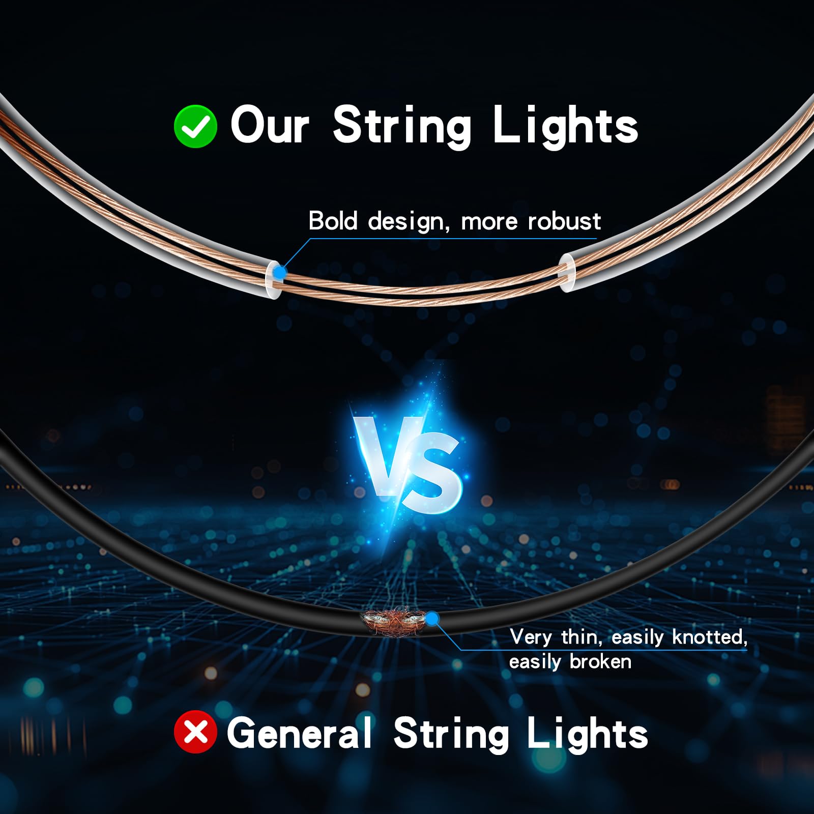 HONEYYEAR Solar String Lights - 33FT Waterproof with USB Port & Remote Control, Dimmable LED Shatterproof Bulbs, White, Model ZM-BR12L-2