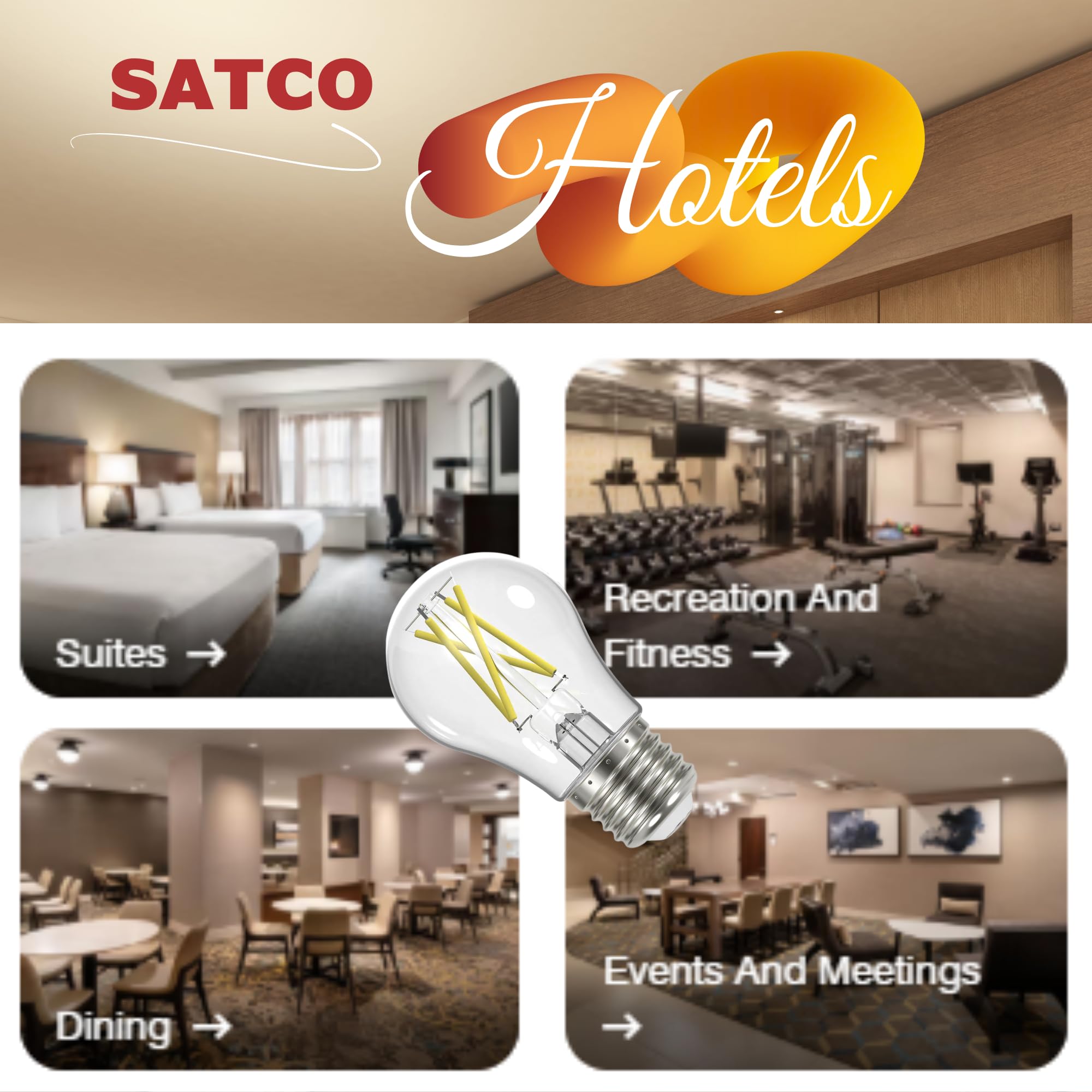 Satco S12409-5 Watt Led A19 Bulb, Clear Medium E26 Base, 3000K Soft White, 90 Cri, 450 Lumens, Dimmable, Rated For Enclosed Fixt