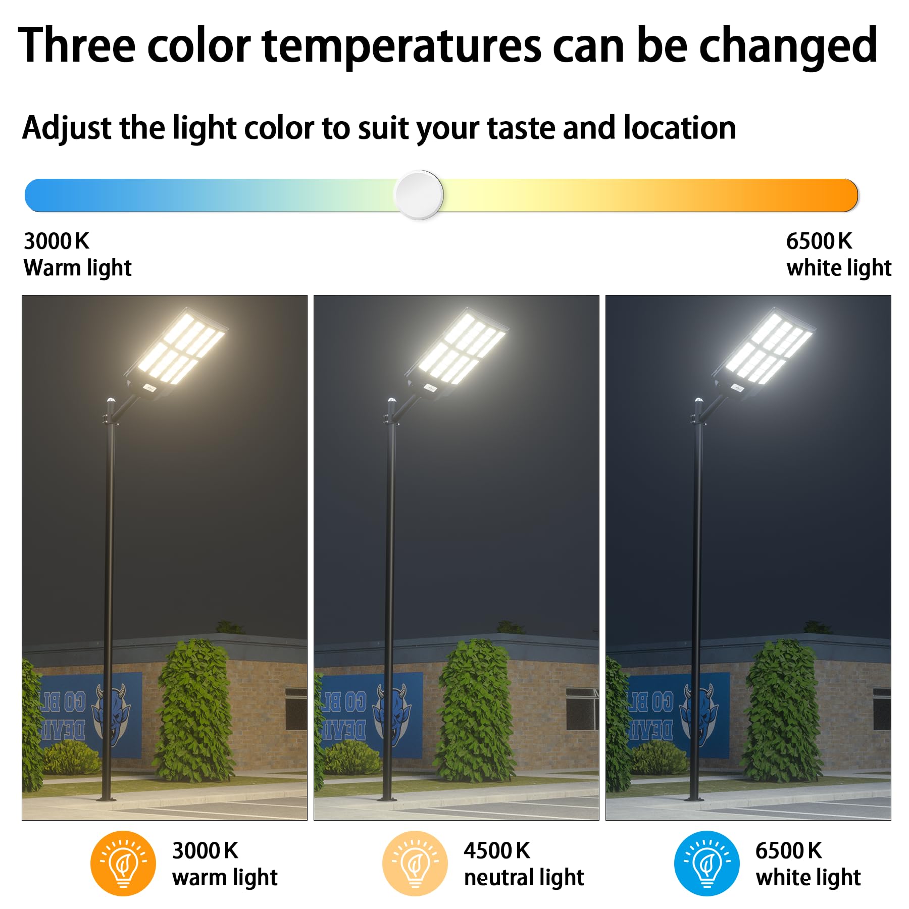 Ofuray Of-6200W Solar Street Light, 620000Lm, Dimmable, IP67, Remote Control, Black, 1 Pack