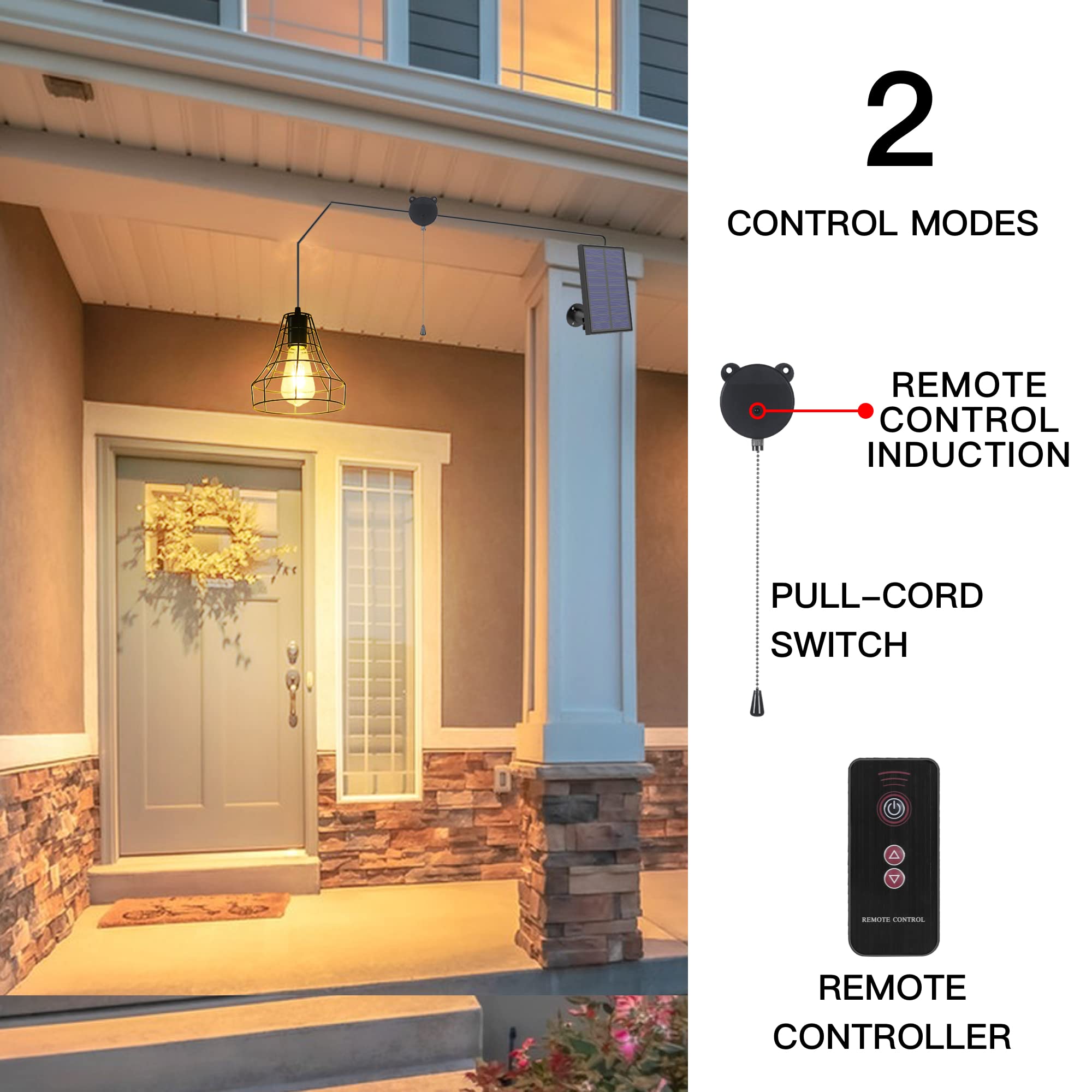 Gosunwey Solar Pendant Lights Outdoor Indoor With Remote, Chicken Coop Lights Solar Powered Shed Light With On Off Switch,Solar Indoor Lights For House Garage Greenhouse Patio Barn Storage