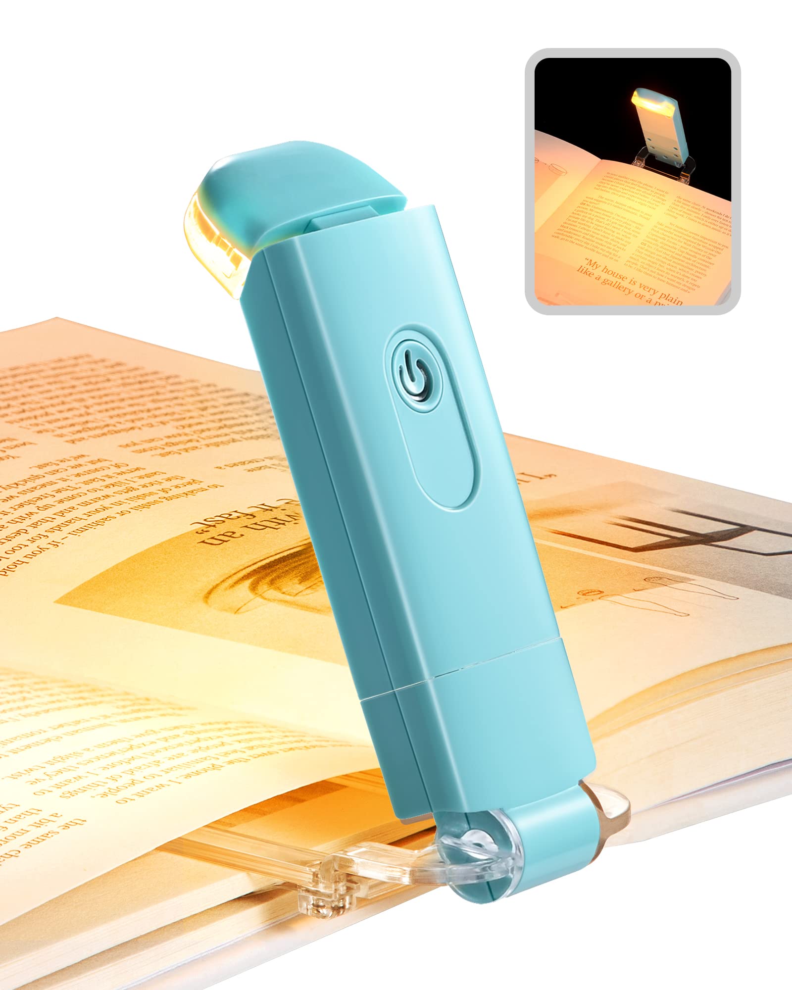 Dewenwils Usb Rechargeable Book Light, Amber Glow, Blue Light Blocking, Brightness Adjustable For Eye-Care, Led Clip On Book Rea