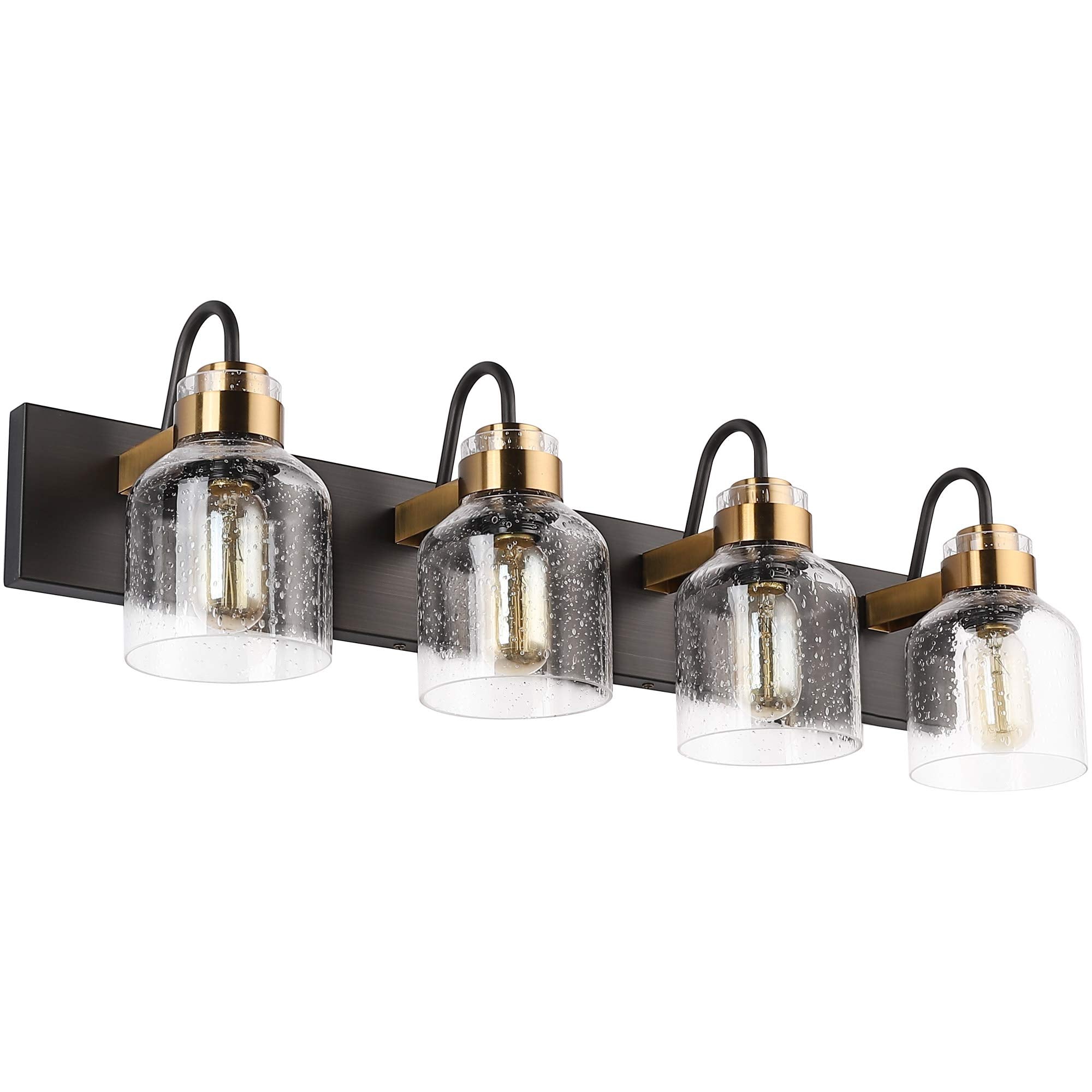 PRESDE Vintage Bathroom Vanity Fixtures Over Mirror Bronze Brushed Black 4-Light vantiy Lighting for Bathroom
