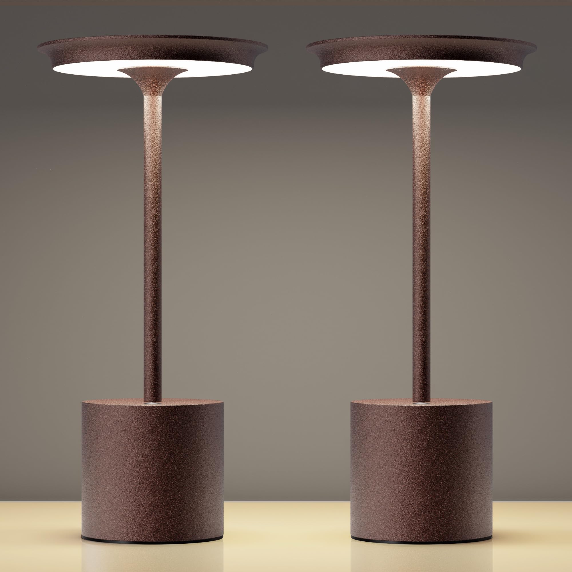 Sikevht 2Pack Cordless Table Lamp, Portable Rechargeable 6000Mah Outdoor Table Lamp, 3 Color Stepless Dimming Battery Powered La