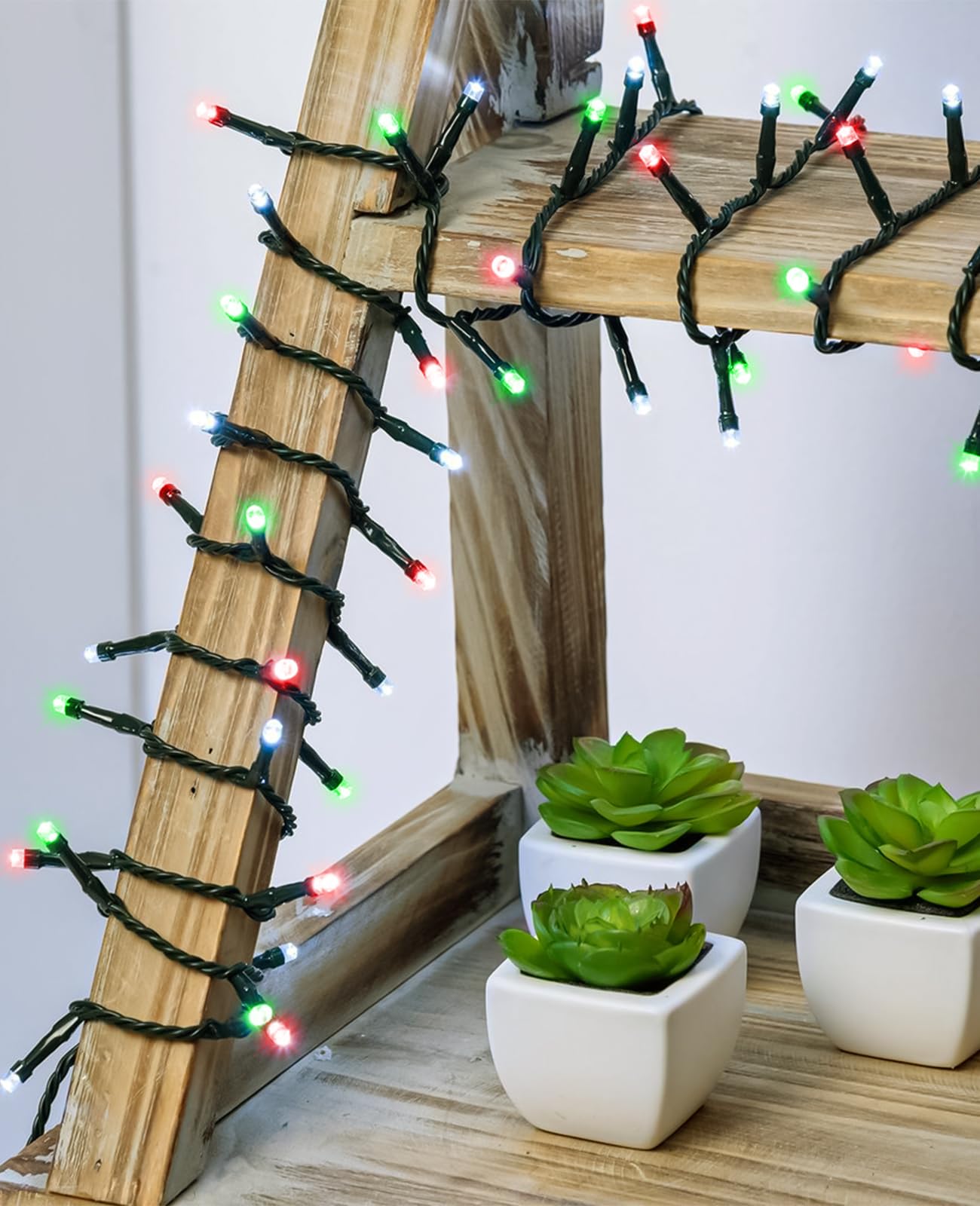 Xmasbokeh Red White Green Christmas Lights Outdoor  80Ft 240 Led Christmas Tree Lights Waterproof Plug In  8 Modes Connectable Christmas Decorations Green Wire For Indoor Home House Patio Holiday