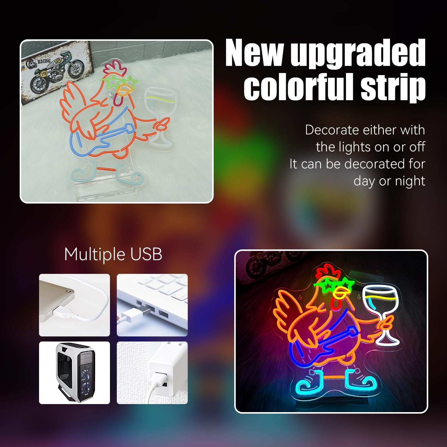 Ineonlife Thanksgiving Lights Turkey Neon Signs For Wall Decor Thanksgiving Decorations Outdoor Rock Chicken Turkey Neon Sign Led Sign Neon Lights For Bedroom Festival Holiday Bar Man Cave Club Party Home Decoration Gifts