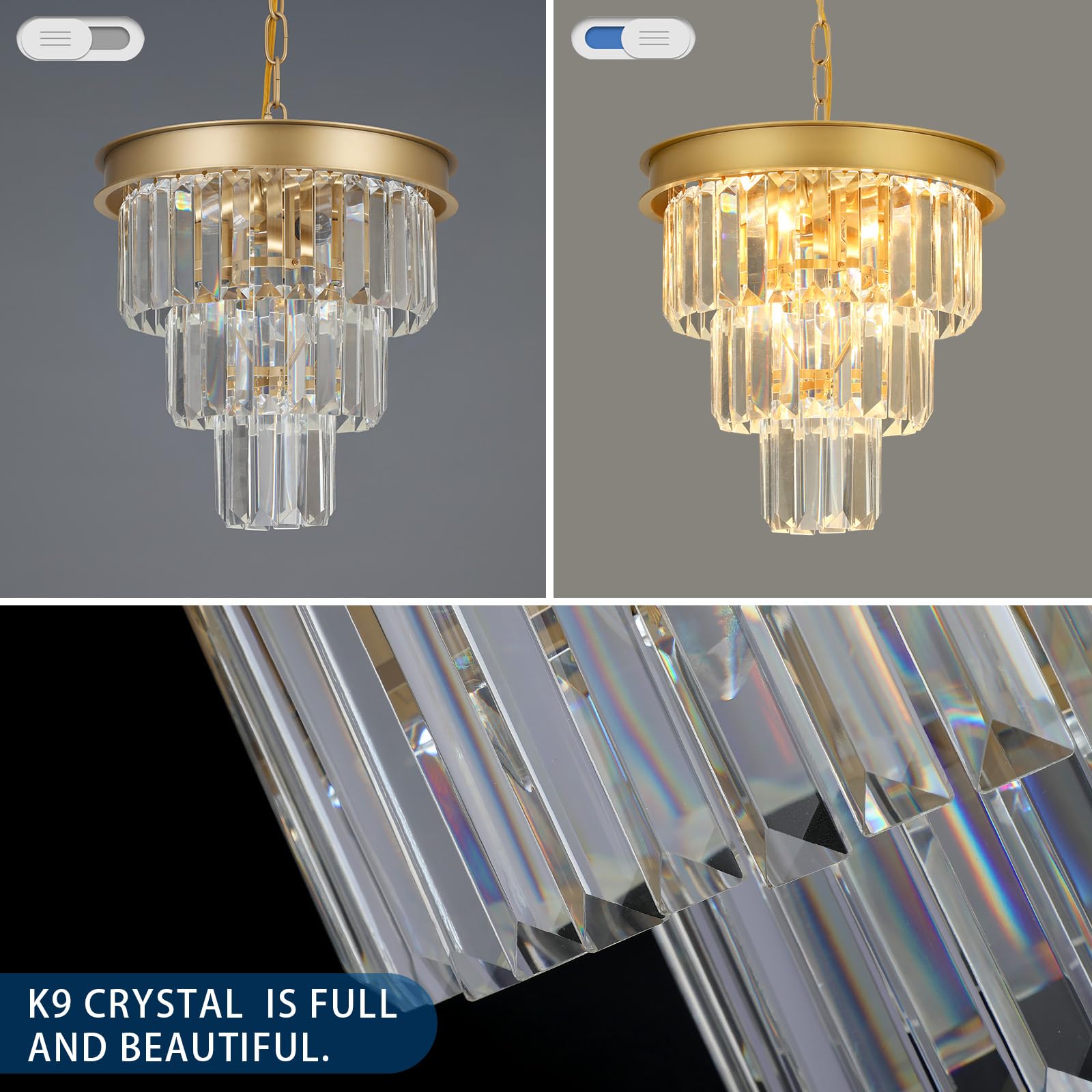 Weesalife Crystal Chandeliers For Dining Room Light Fixtures Over Table