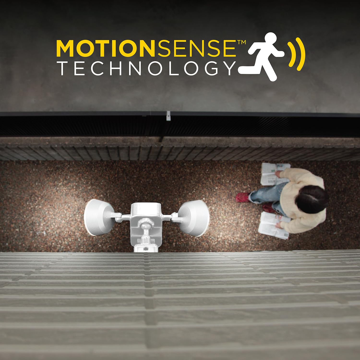 Limitless Innovations Lumenology Dual Security Motion Sensor Spotlights - 1000 Lumen LED, Waterproof, Adjustable Heads, White