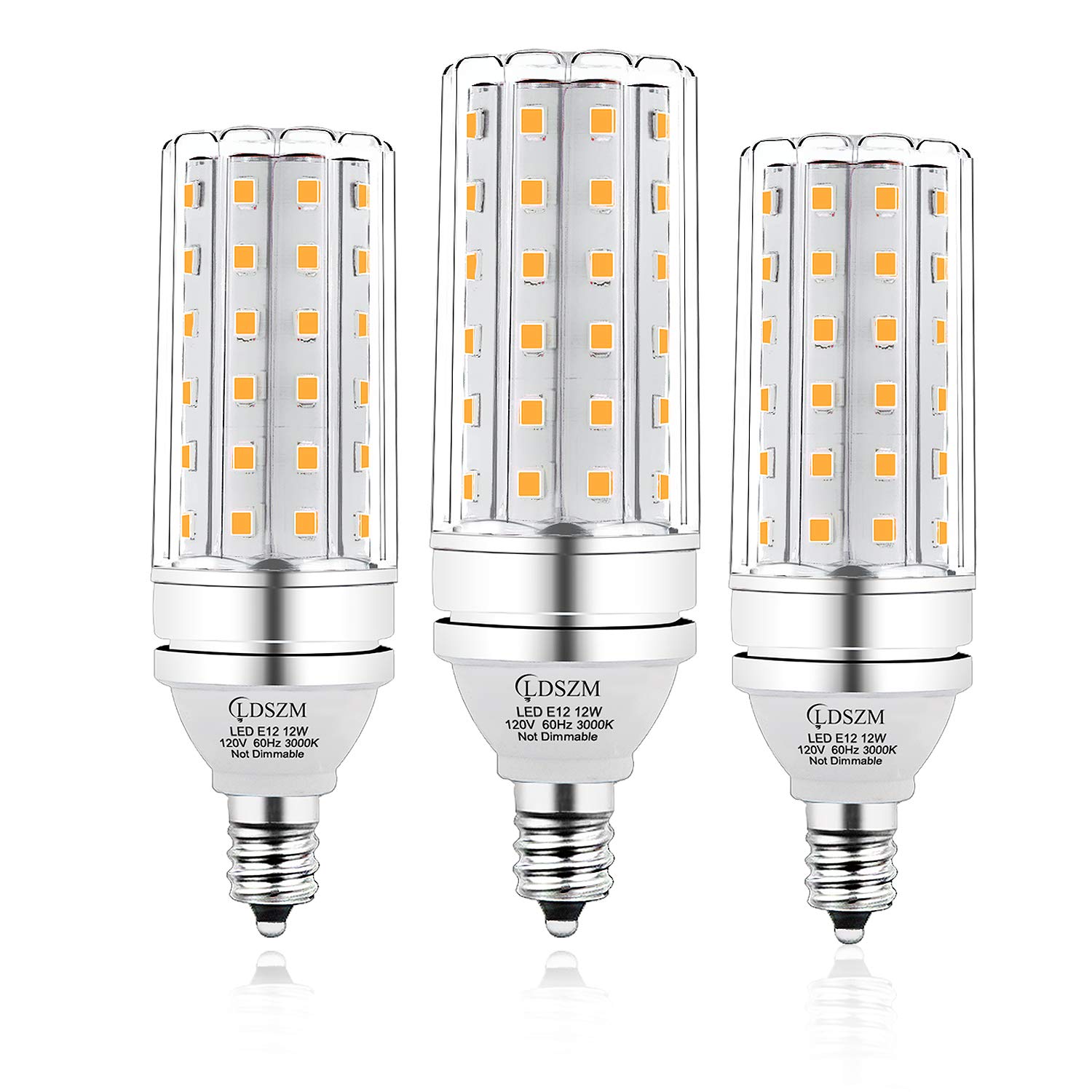 Ldszm E12 Led Bulbs, 12W Candelabra, 100W Equivalent, 1200Lm, Warm White