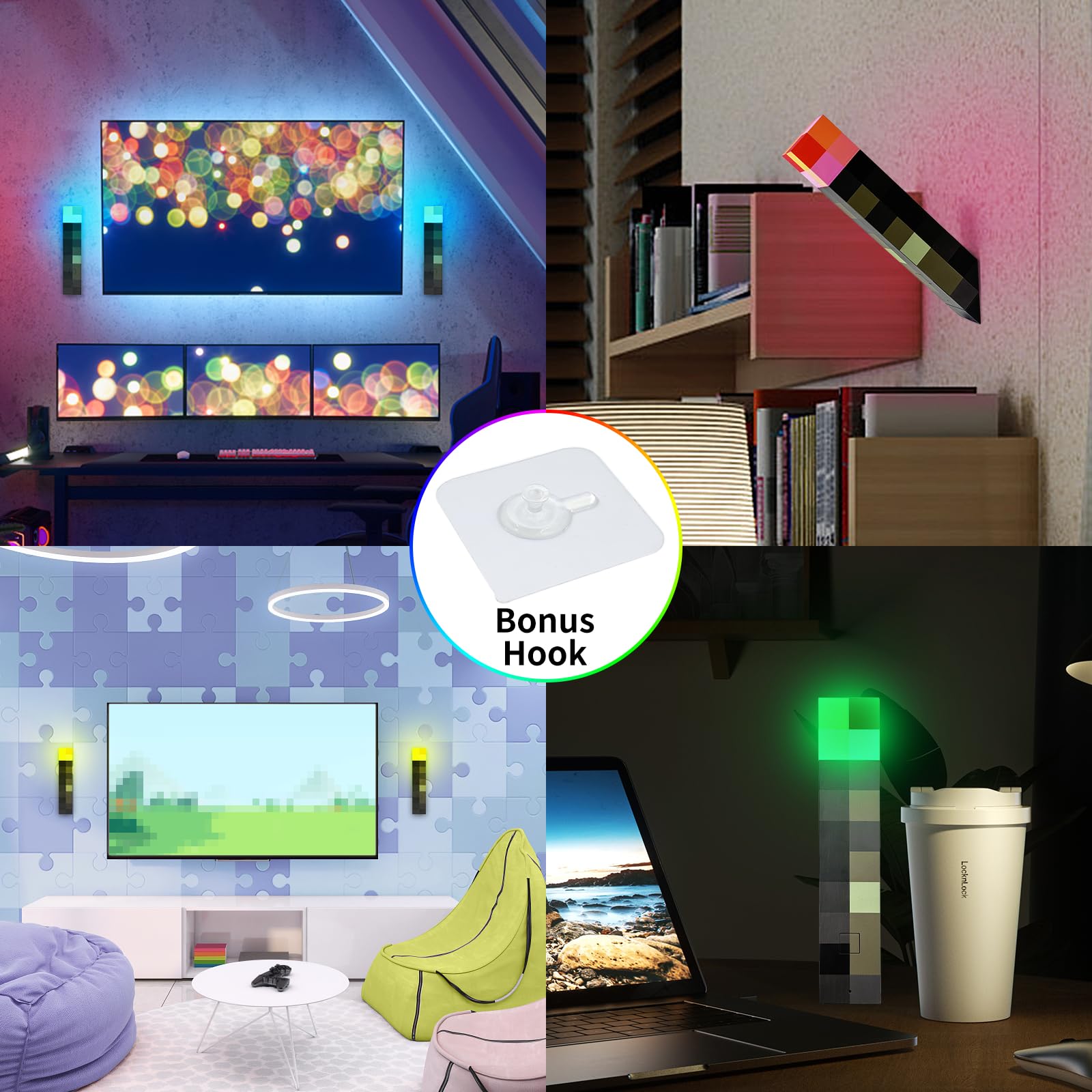 Aidyvoi Light-Up Wall Torch Lamp, 7-Color Night Light, Usb Rechargeable Night Lamp, Hand Held & Wall Mountable Table Light, Cost