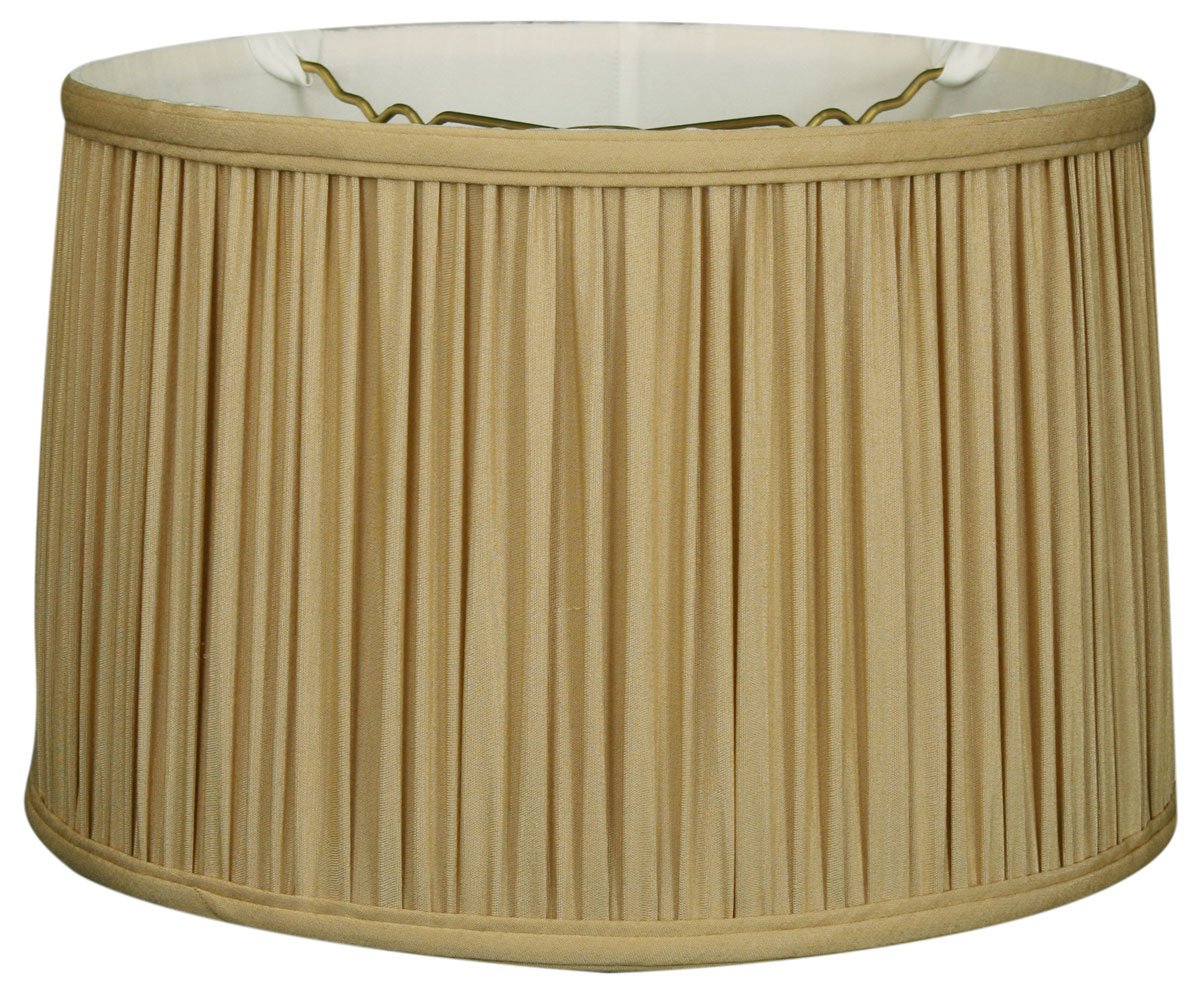 Royal Designs Shallow Drum Gather Pleat Basic Lamp Shade, Antique Gold, 9&quot;x 10&quot;x 7, BS-750-10AGL