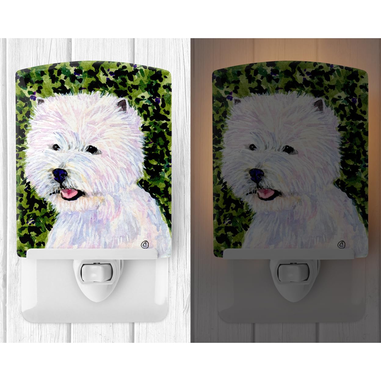 Carolines Treasures Night Light, Ceramic, UL-Certified, 6x4x3in, Model SS8818CNL, Westie 8818, Multicolor