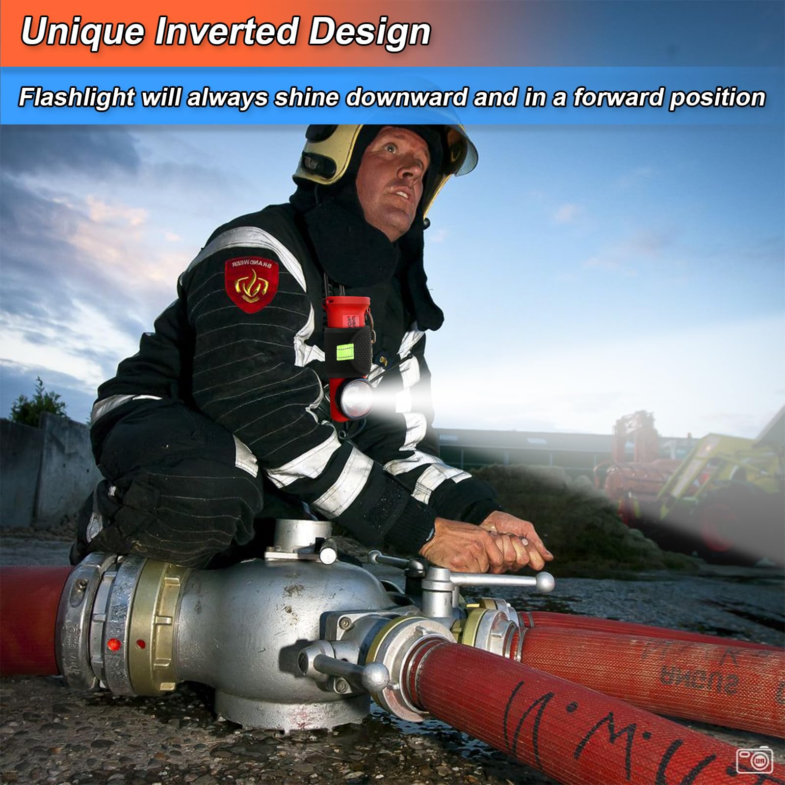 Inverted Flashlight Holder For Streamlight Survivor Led Flashlight,Anti-Slip Nylon Flashlight Strap With Carabiner,Reflective Fl