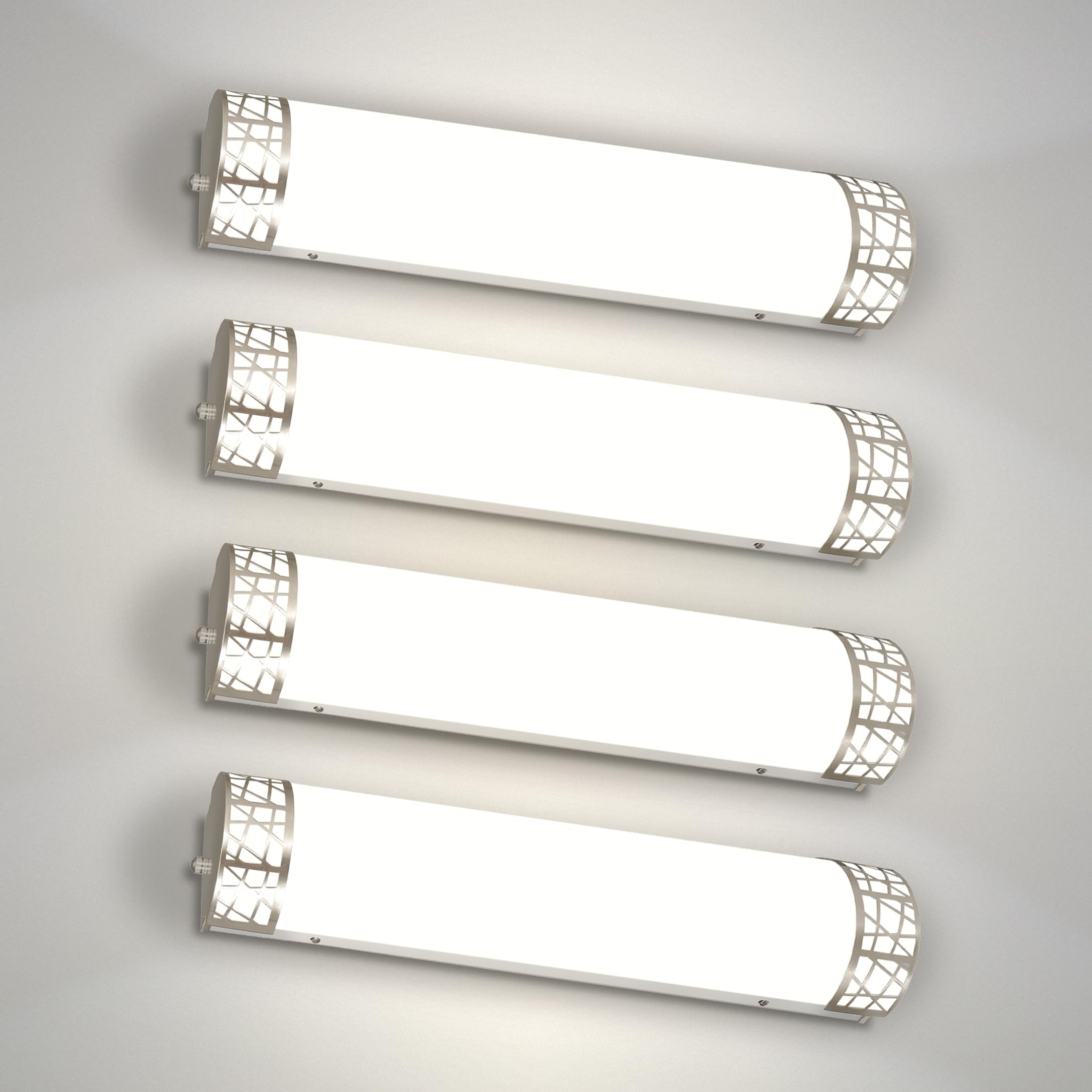 ASD 24 Inch LED Bathroom Vanity Light - Dimmable 25W, 2700K-5000K, Brushed Nickel, 4 Pack, Model A-LOFT-VF