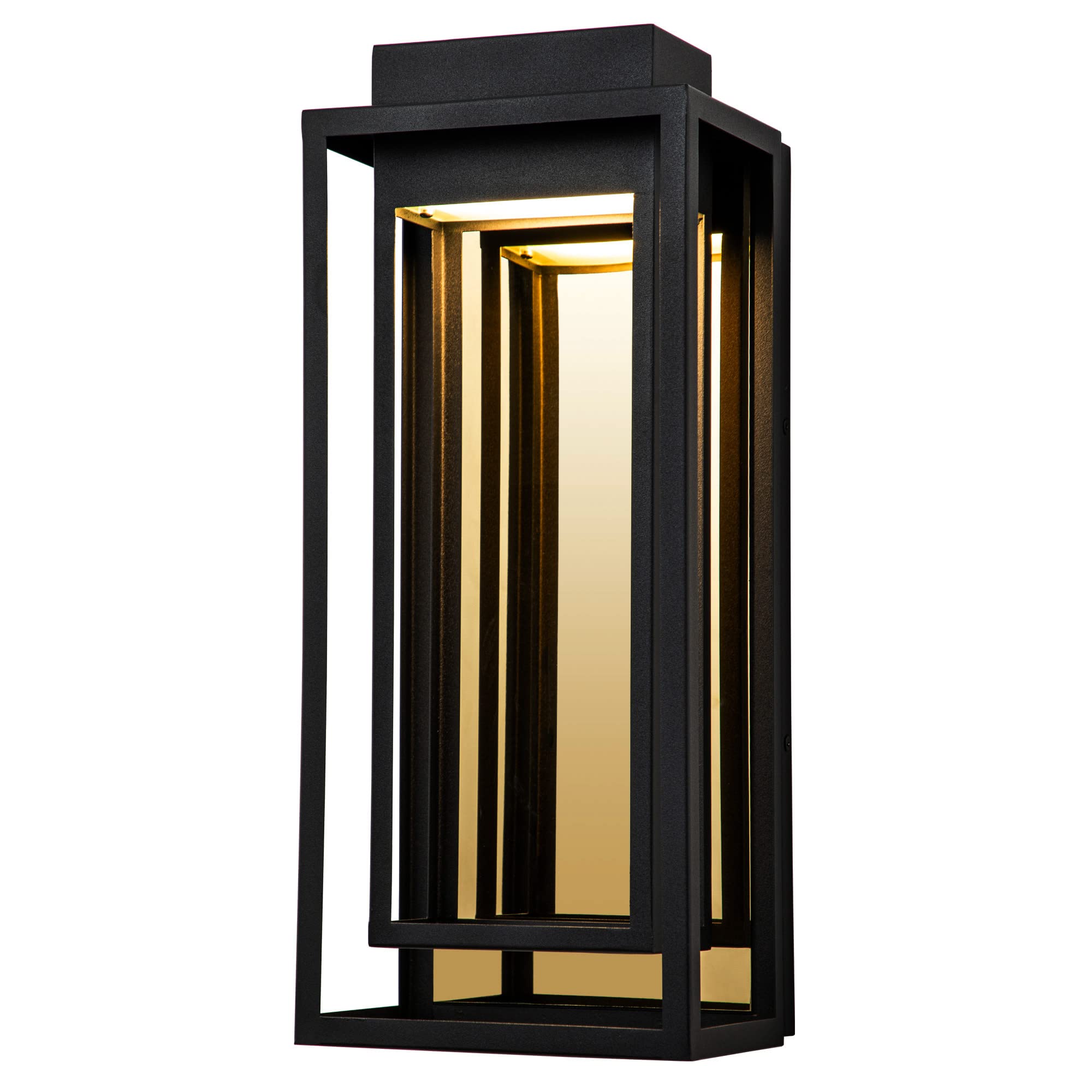 OUPAVOCS Modern Outdoor Wall Lights LED Exterior  Black Gold Front Porch Lights Wall Mount  Large Outdoor LED Sconce  Elegant Wall Lamp  Patio Lighting Fixture for House  Garage  Yard