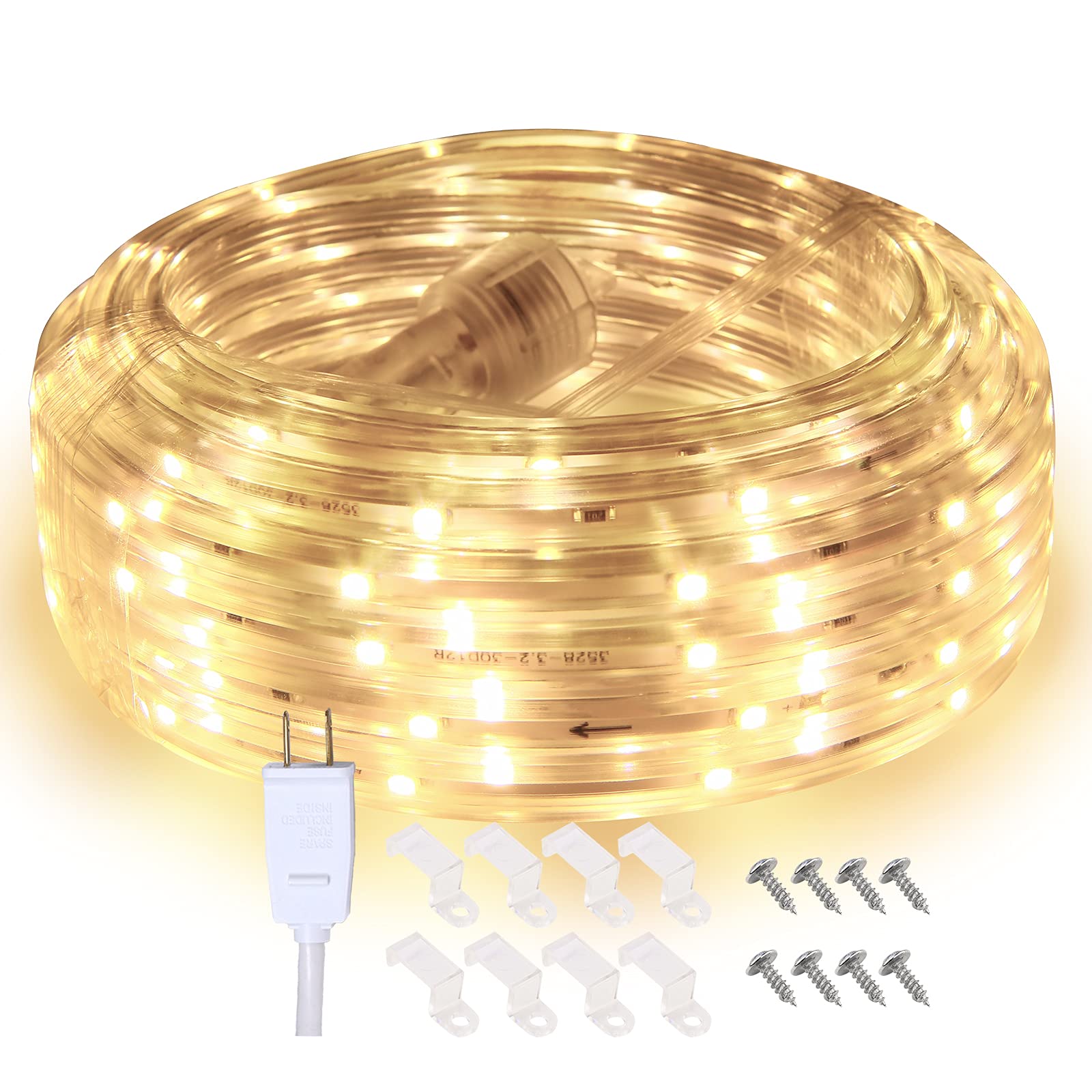 Areful Led Strip Lights, 33Ft Waterproof Flexible Rope Lighting, Warm White, Model Led-2W-6X9-16.4Ft-Ww For Outdoor/Indoor Décor