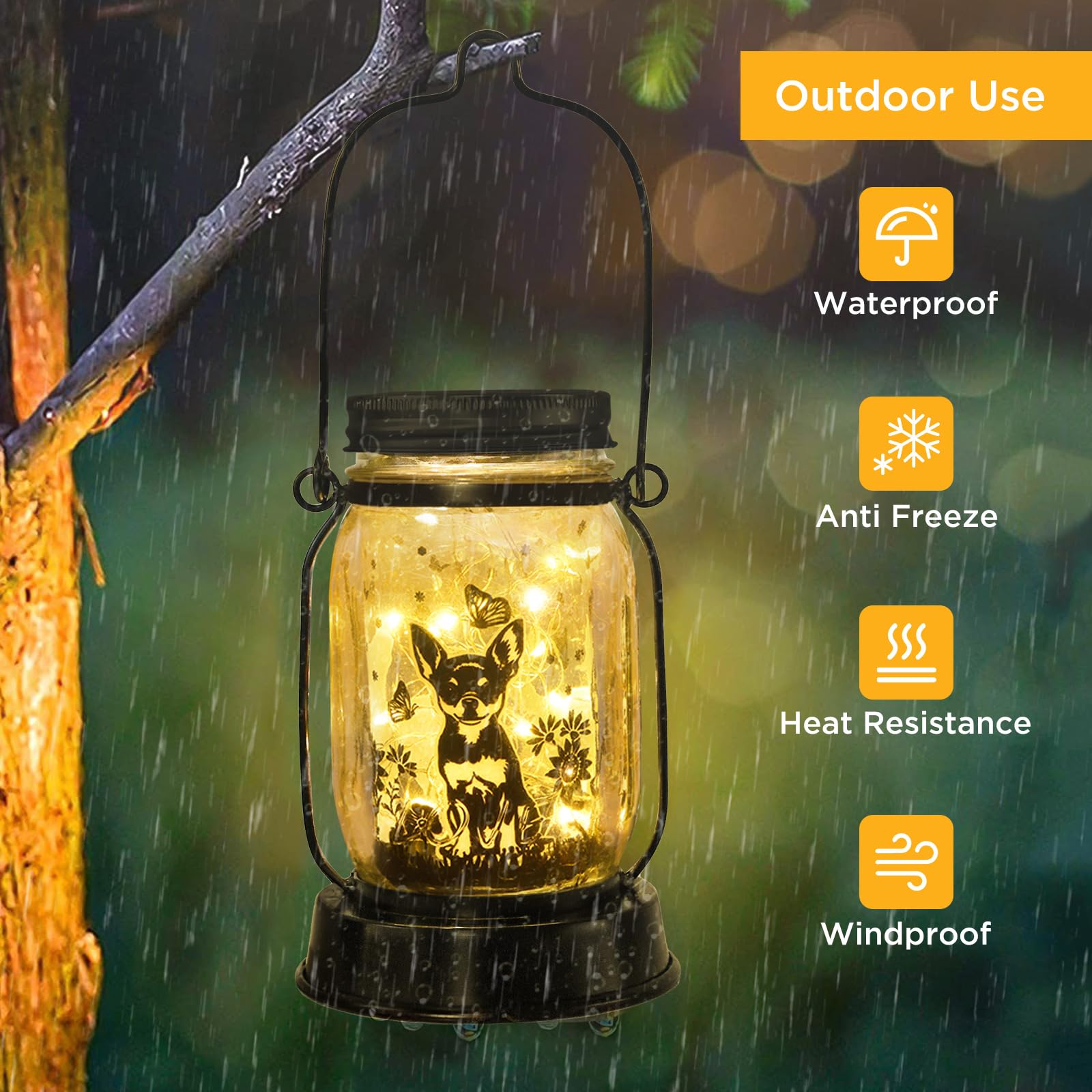 Chihuahua Gifts For Women/Men Chihuahua Solar Lanterns Dog Mom Birthday Dog Lovers Lantern Pet Loss Pet Memorial Lights Solar Ga