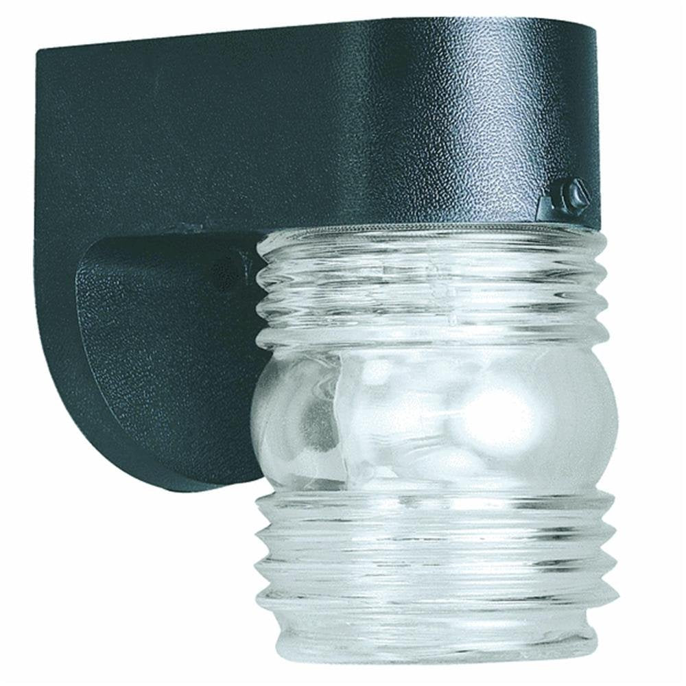 Westinghouse 4-1/2-Inch Wall Lantern, Black, Glass, Model 66800, Clear Light