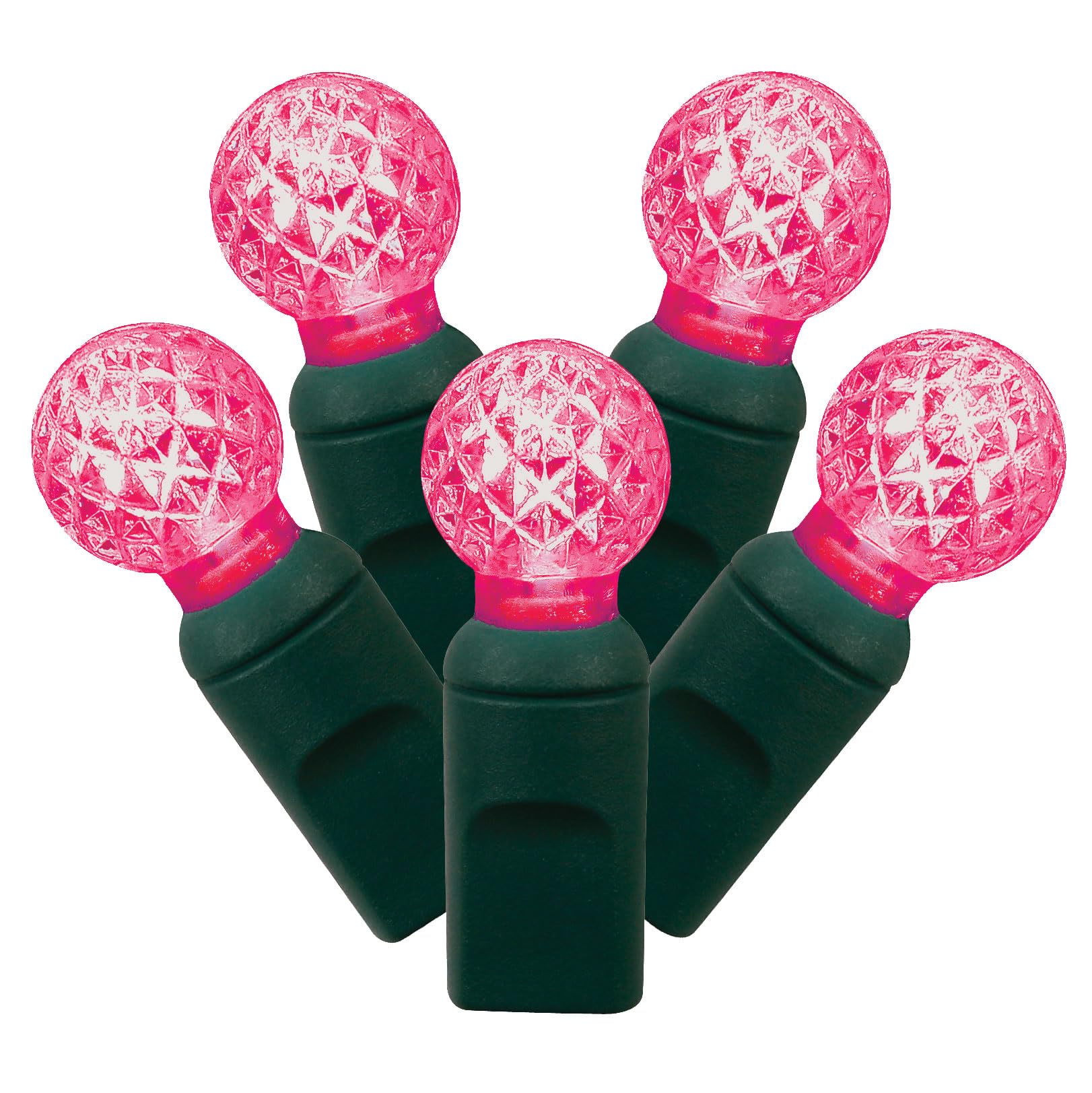 Vickerman X6G9535 Light Set Features 50 LED Lights on Green Wire with 6 Bulb Spacing, 25, Magenta