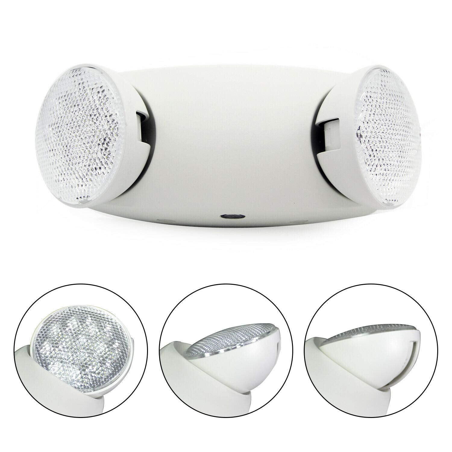 Ostek Led Emergency Exit Lighting Fixtures With Two Heads, Us Standard Adjustable Integrated Led Emergency Light With Battery Ba