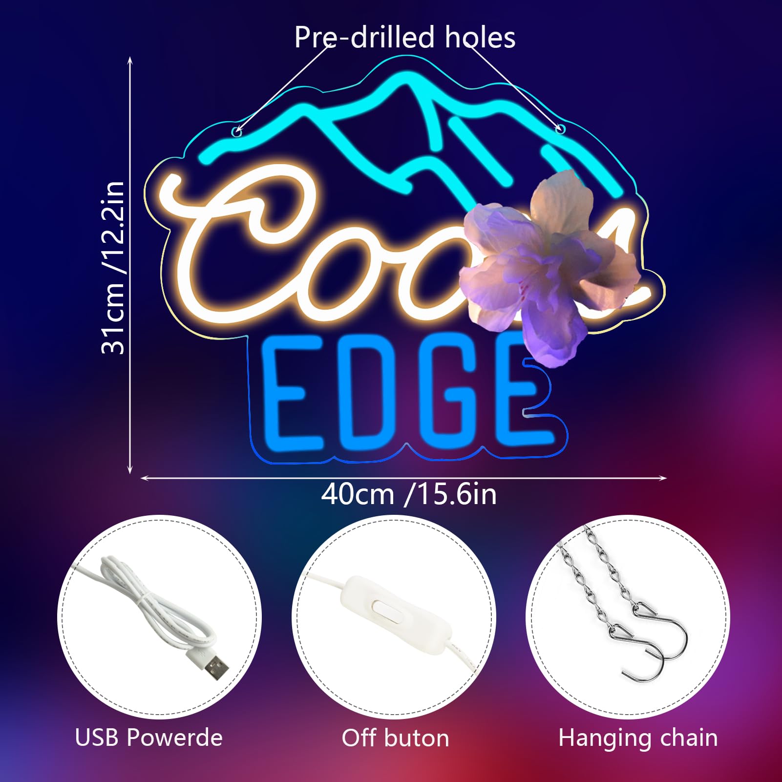 JFLLamp Neon Sign Wall Decor - malt-inspired LED Light, 8inx8in, Plastic, Suitable for Bedroom, Dormitory, Man Cave