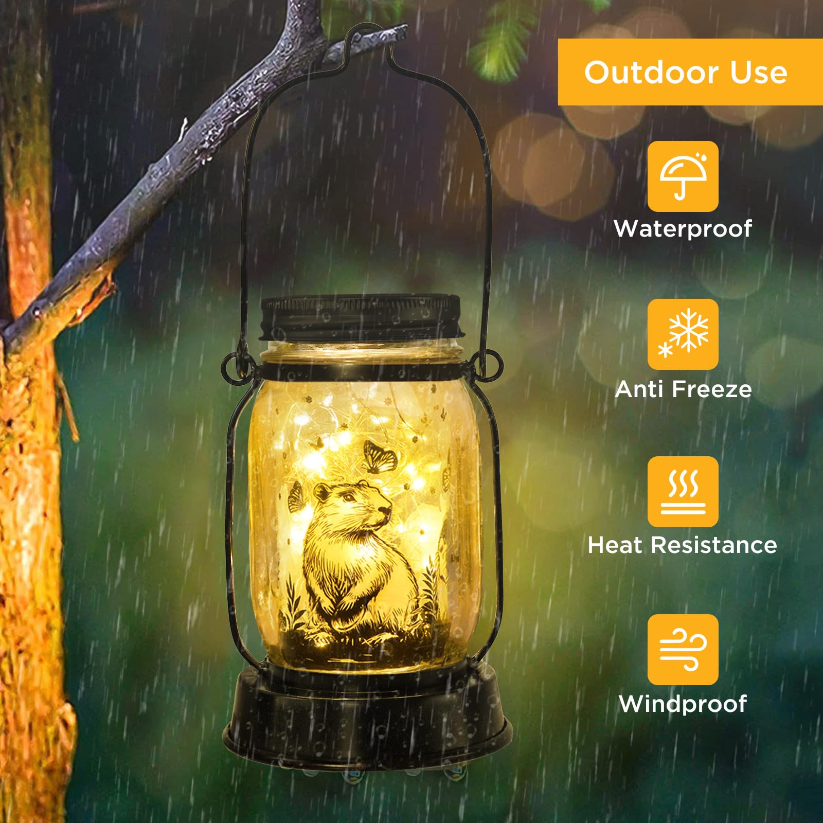 Capybara Gifts For Women/Men Capybara Solar Lanterns Mom Grandma Birthday Present Lantern Memorial Lights Solar Garden Decoratio
