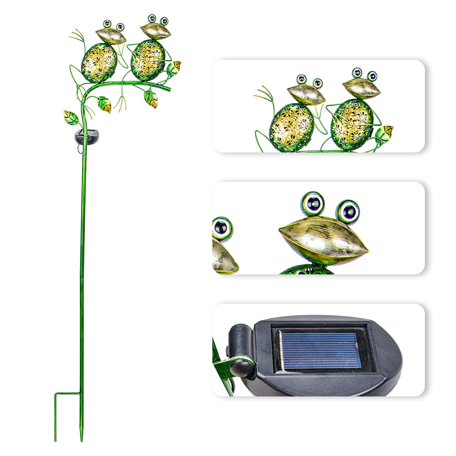 Bshine Outdoor Solar Garden Decorative Frog Lights  Waterproof Led Metal Stake Yard Art For Backyard  Path  Lawn Ornaments For Mom Gifts  MotherS Day Gifts