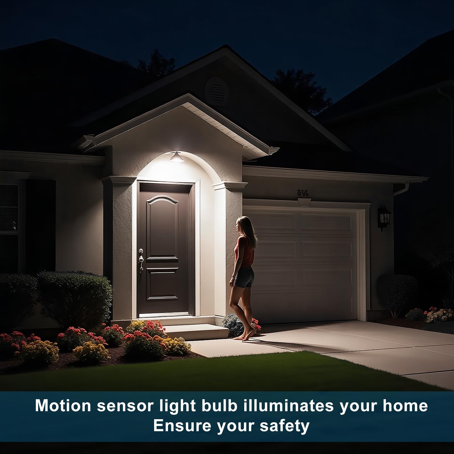 Lanyue Motion Sensor Light Bulb,Activated Detector Light Bulb Indoor,Dusk To Dawn Security Bulb,13W Equivalent 100W,E26 Base 600