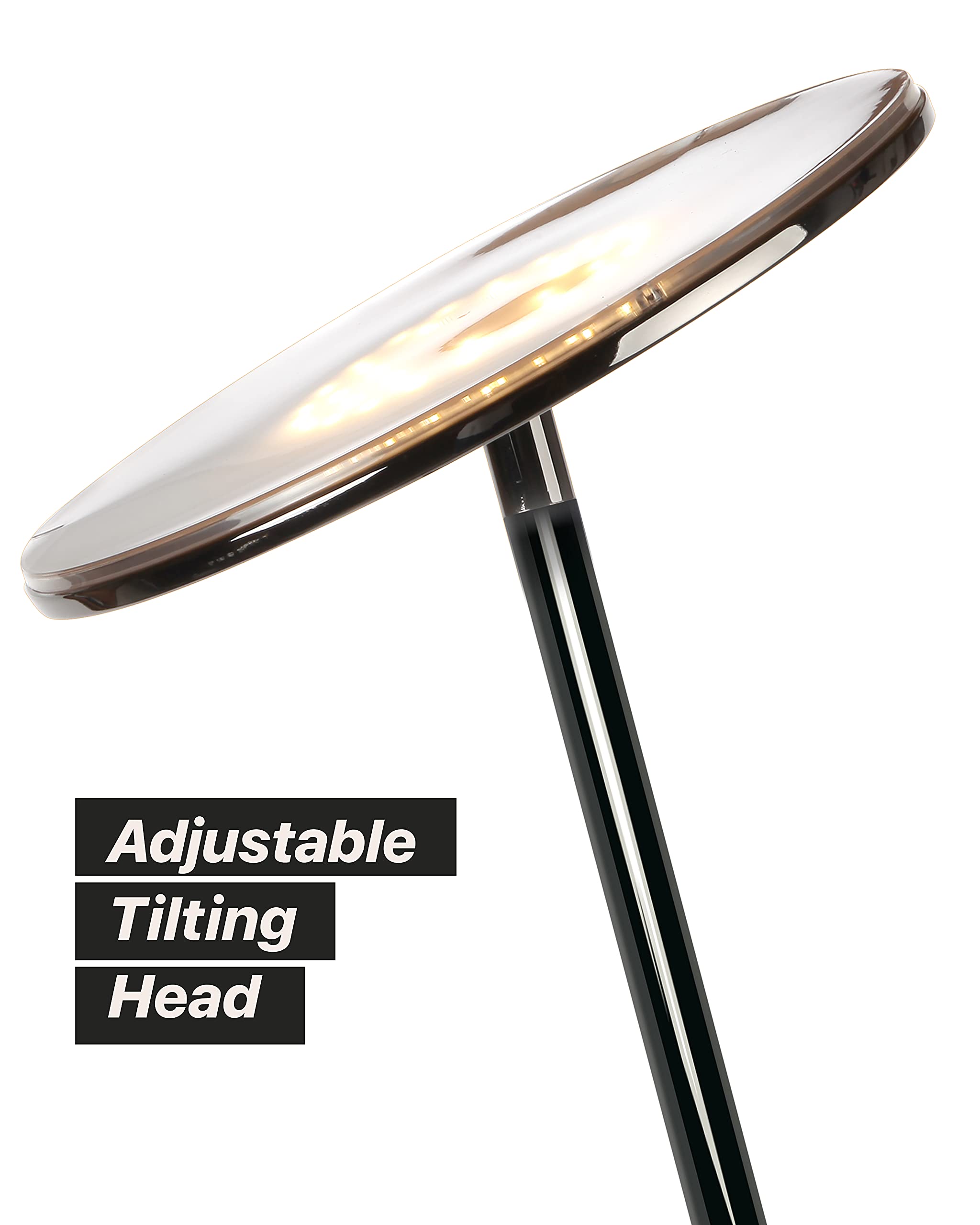 Brightech Sky LED Floor Lamp - Dimmable Torchiere, Tall Metal Lamp for Living Room & Bedroom - Shiny Gunmetal Black, Model BT-FL-SKY-30-GNMT