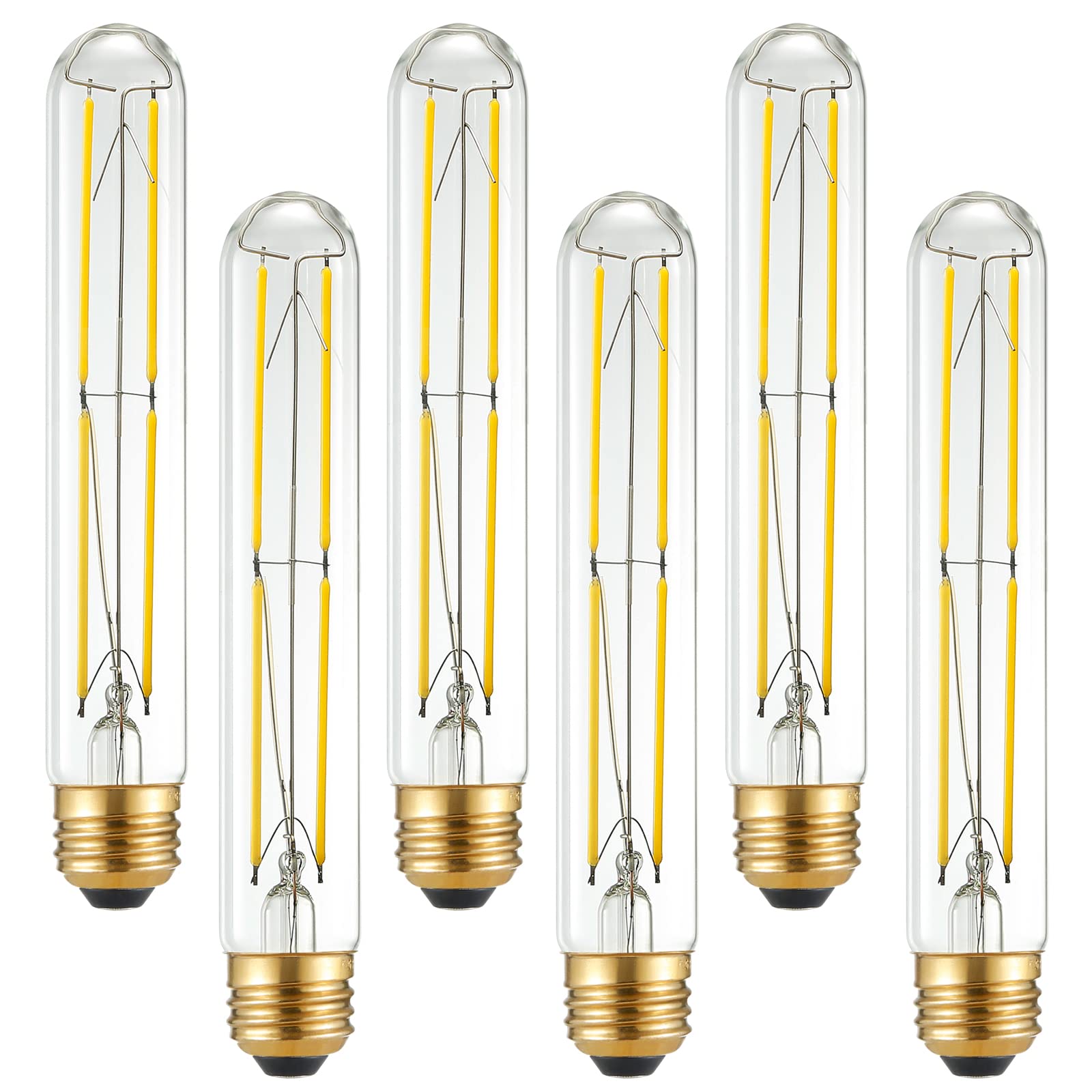 LiteHistory T10 LED Bulb 6W Equal E26 LED Bulb 60 Watt dimmable Neutral White 4000K E26 Edison Bulb AC120V 600lm Tubular Light Bulb T9 for Rustic Pendant,Island,Chandeliers,Wall sconces Pack of 6