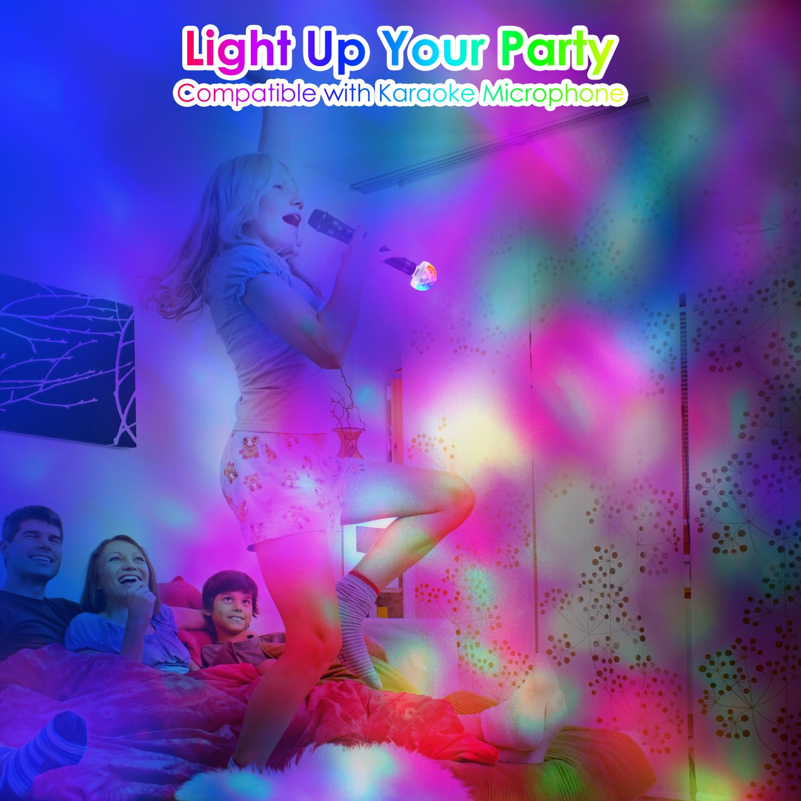 Orlabno Usb Mini Disco Ball Light, Sound Activated Party Light, Stocking Stuffers For Kids, Car Karaoke Bar Party Decoration Lig