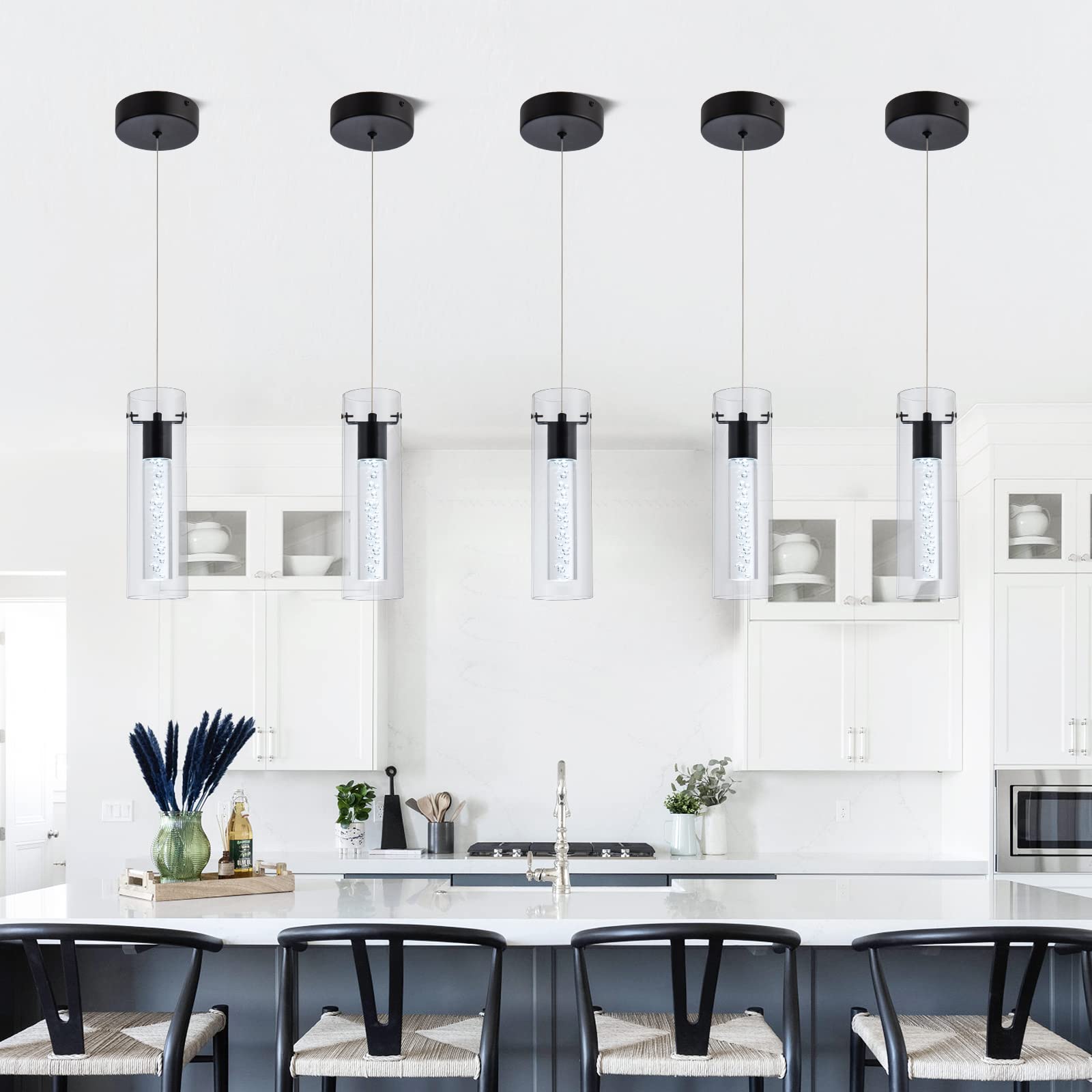 votag Mini Pendant Lights 3-Pack 24W CRI80 1920 Lumen 6000K Black Aluminum Model PI-0172A1-24W3-BK